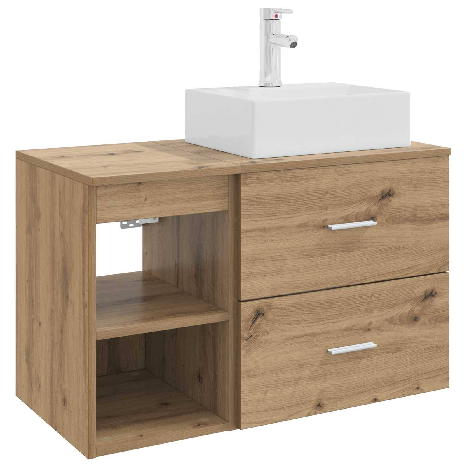 vidaXL Badezimmermöbel-Set 2 pcs Artisan-Eiche Holzwerkstoff