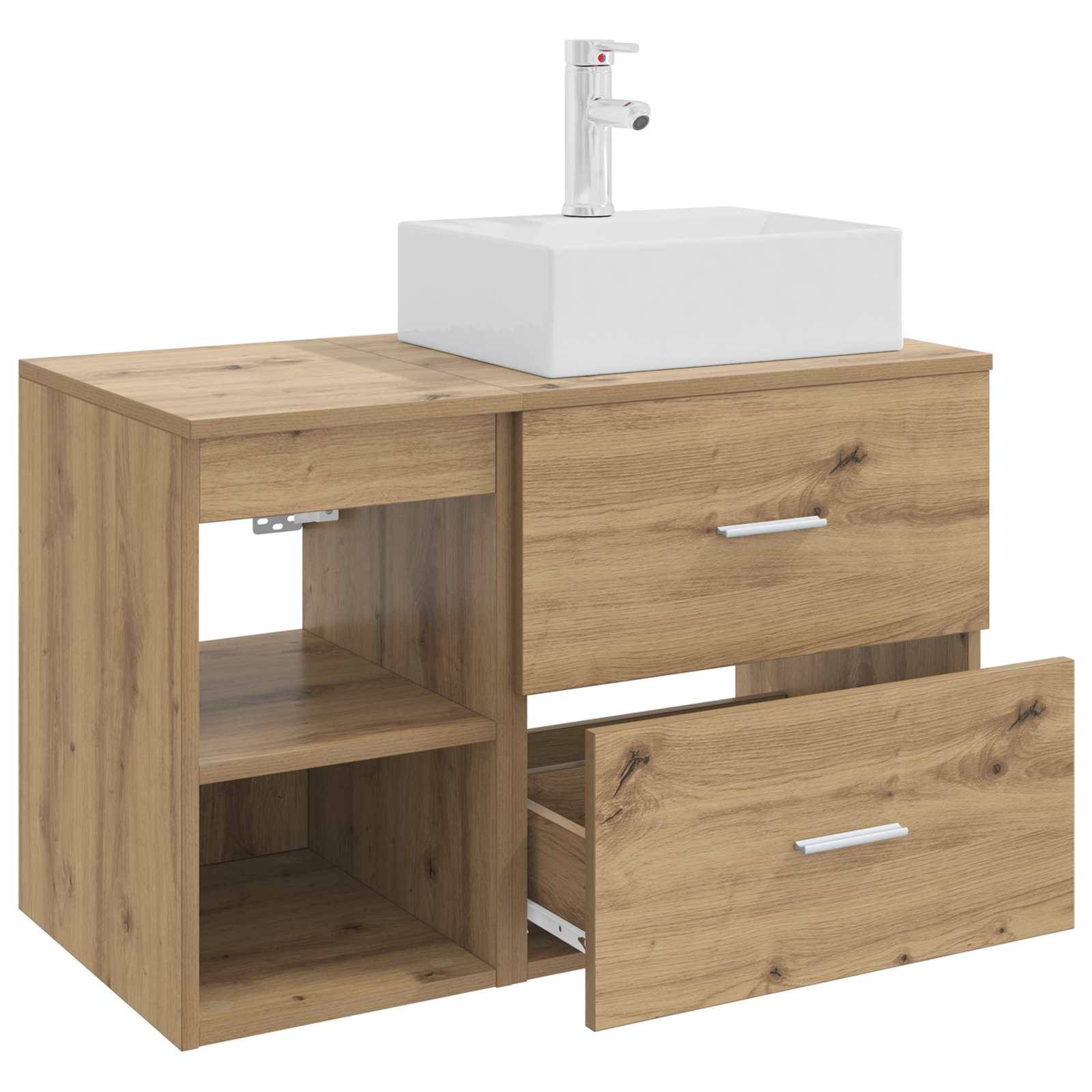 vidaXL Badezimmermöbel-Set 2 pcs Artisan-Eiche Holzwerkstoff