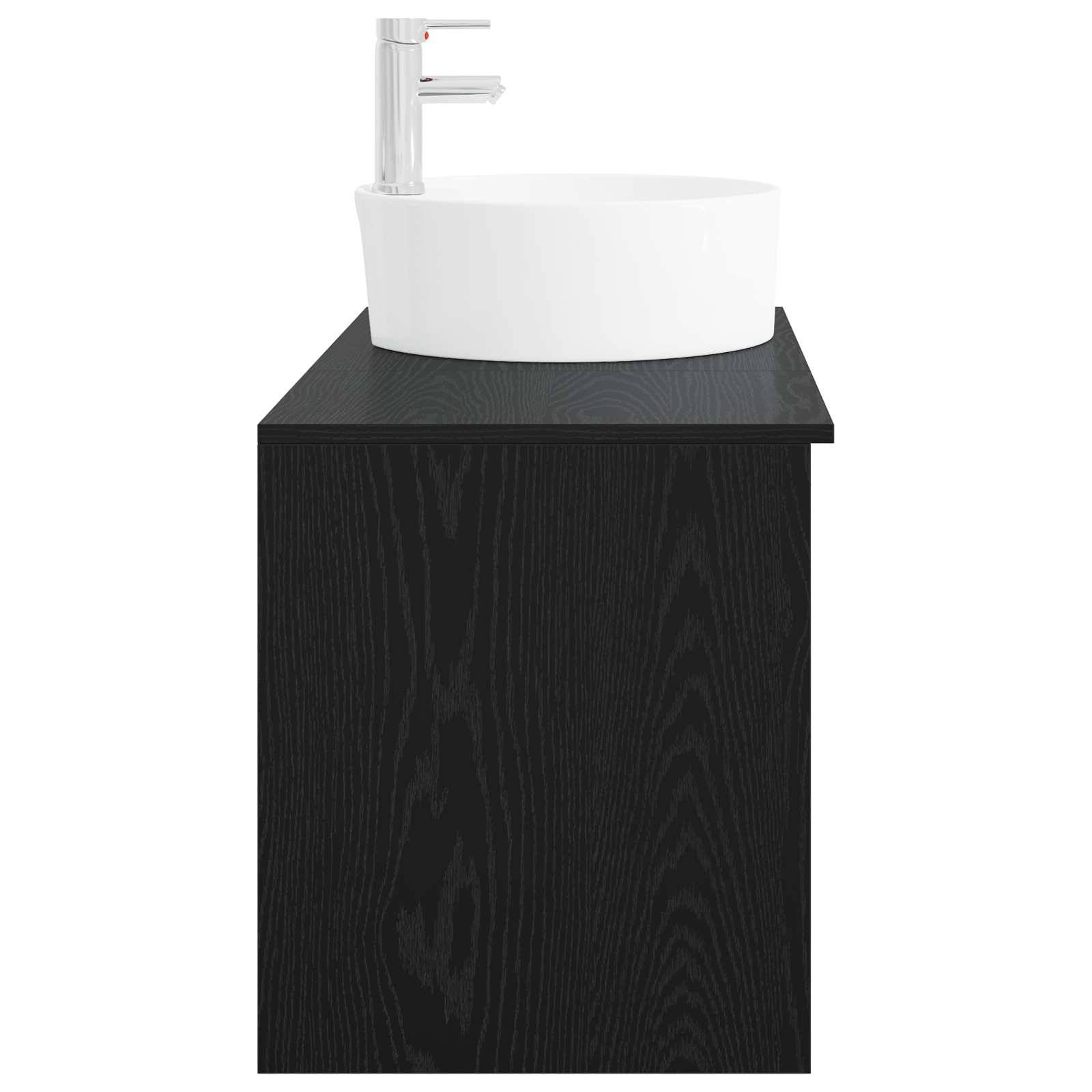 vidaXL Badezimmermöbel-Set 2 pcs Schwarze Eiche Holzwerkstoff