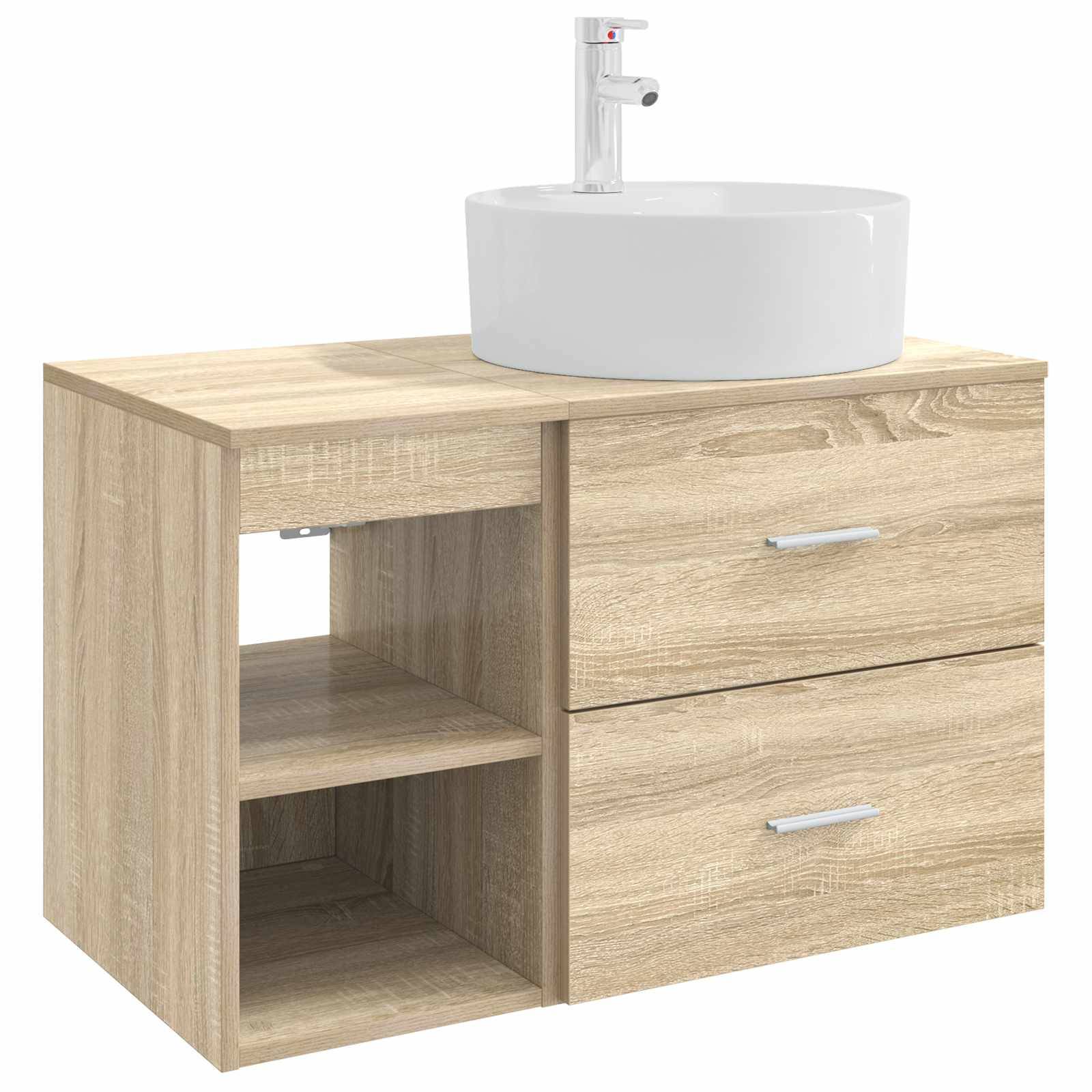 vidaXL Badezimmermöbel-Set 2 pcs Sonoma-Eiche Holzwerkstoff