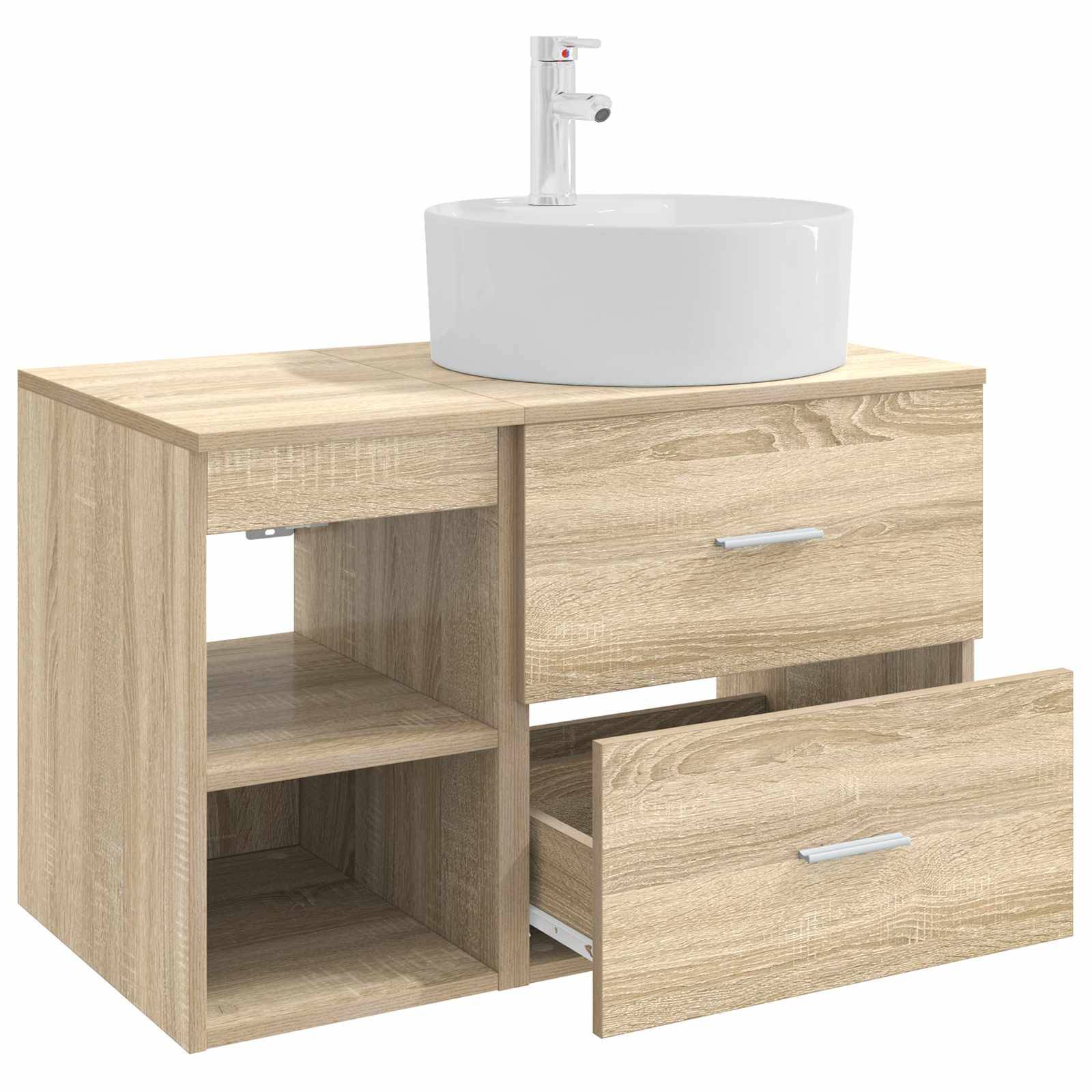 vidaXL Badezimmermöbel-Set 2 pcs Sonoma-Eiche Holzwerkstoff