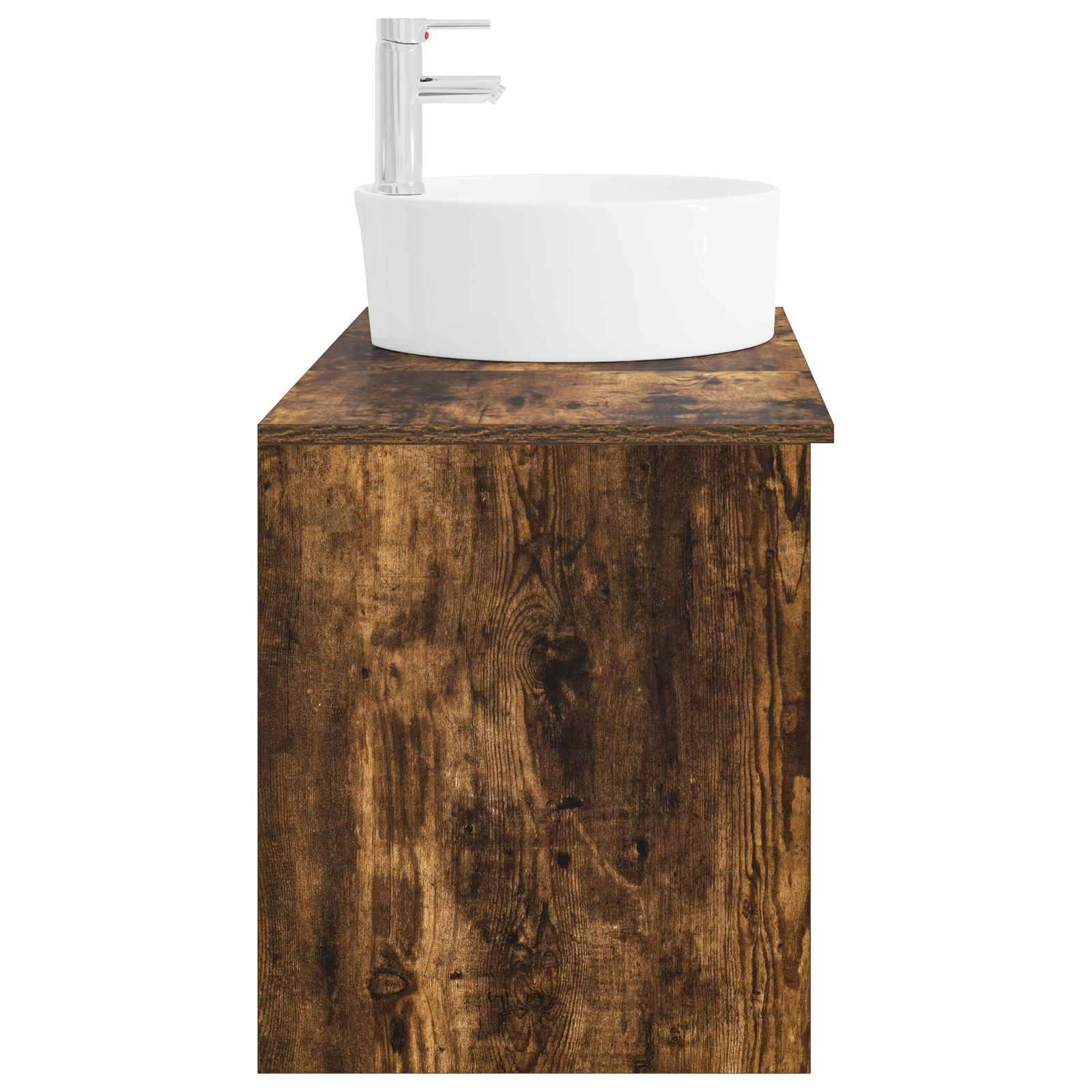 vidaXL Badezimmermöbel-Set 2 pcs Geräucherte Eiche Holzwerkstoff
