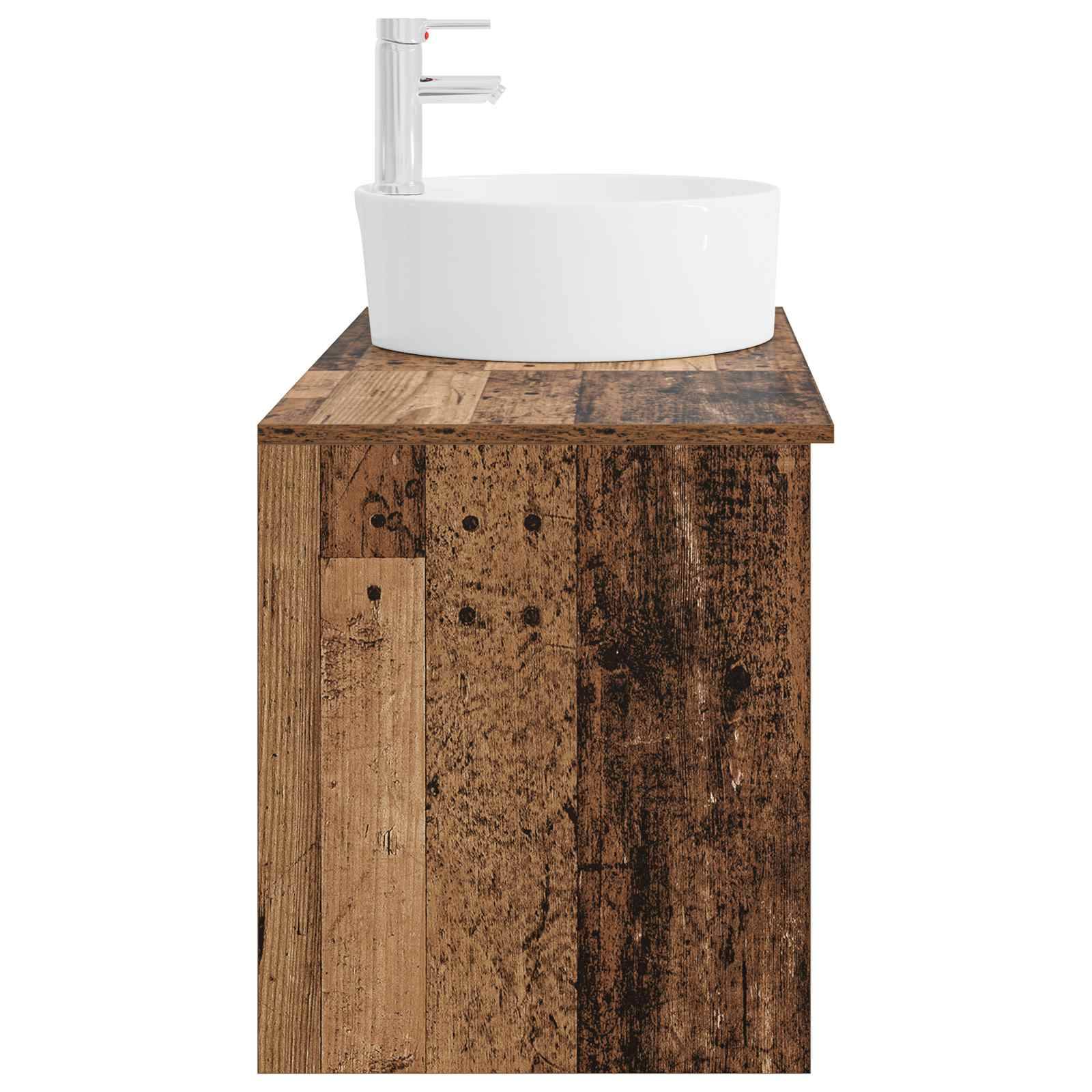 vidaXL Badezimmermöbel-Set 2 pcs Altholz Holzwerkstoff