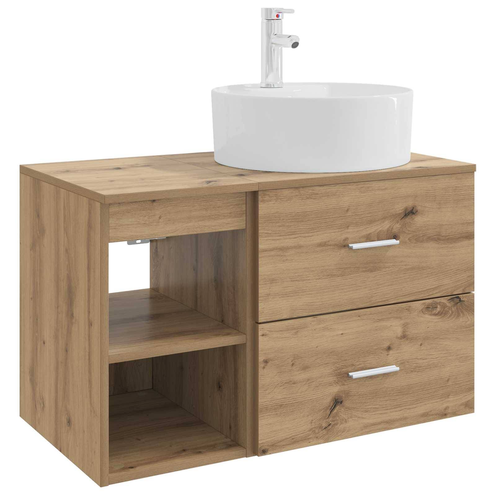vidaXL Badezimmermöbel-Set 2 pcs Artisan-Eiche Holzwerkstoff