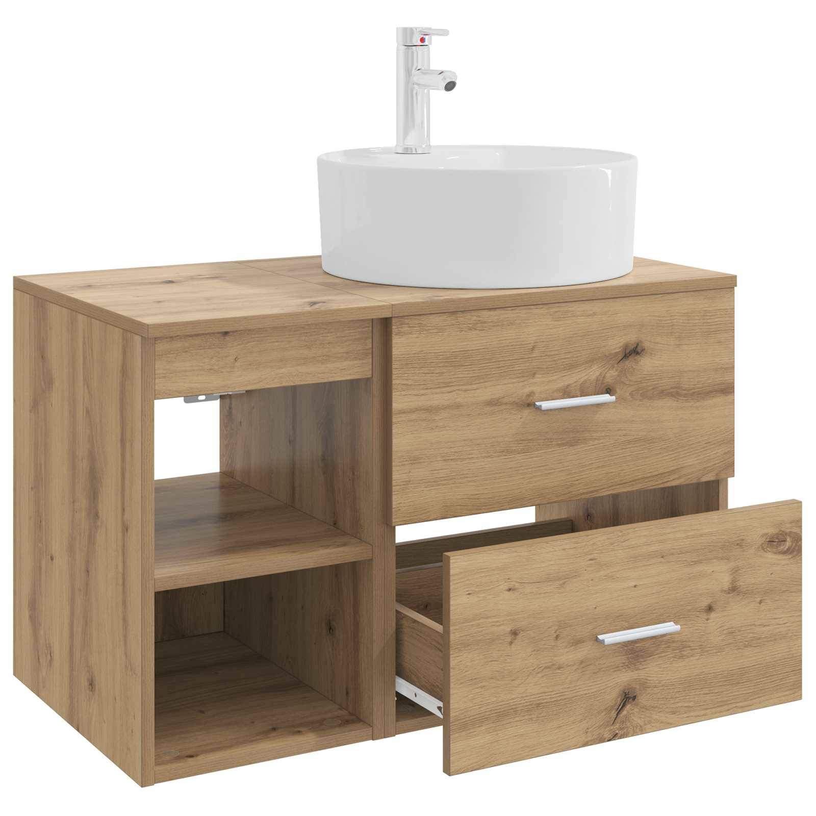 vidaXL Badezimmermöbel-Set 2 pcs Artisan-Eiche Holzwerkstoff