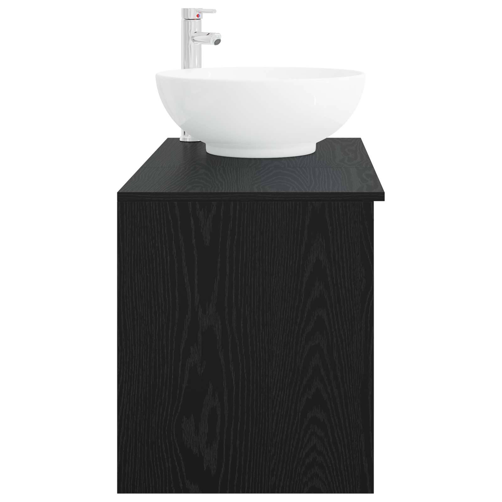vidaXL Badezimmermöbel-Set 2 pcs Schwarze Eiche Holzwerkstoff