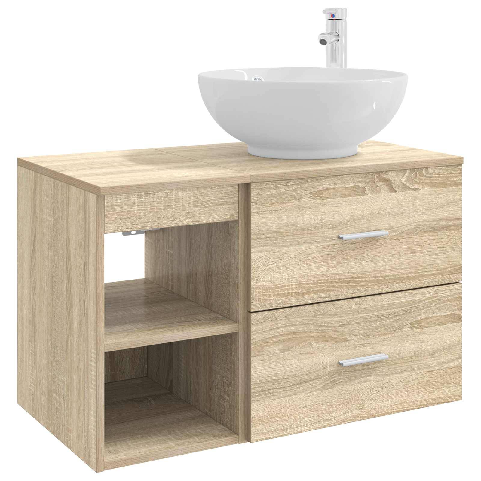 vidaXL Badezimmermöbel-Set 2 pcs Sonoma-Eiche Holzwerkstoff