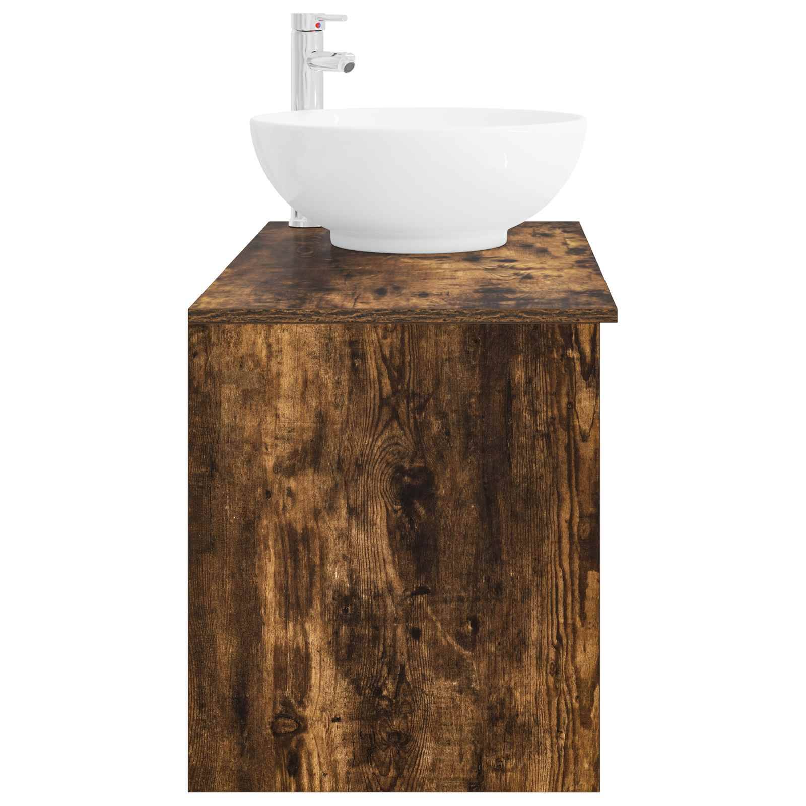 vidaXL Badezimmermöbel-Set 2 pcs Geräucherte Eiche Holzwerkstoff