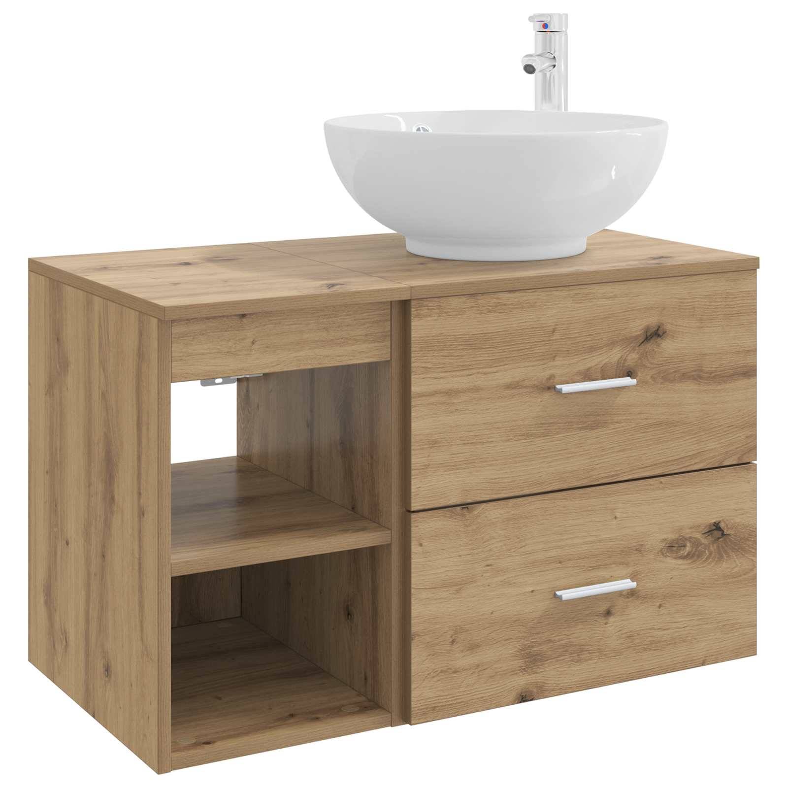 vidaXL Badezimmermöbel-Set 2 pcs Artisan-Eiche Holzwerkstoff