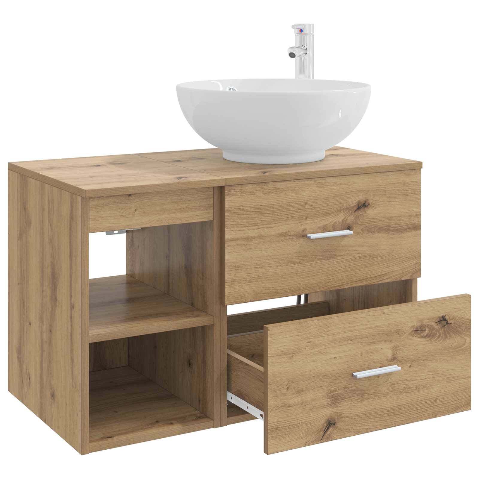 vidaXL Badezimmermöbel-Set 2 pcs Artisan-Eiche Holzwerkstoff