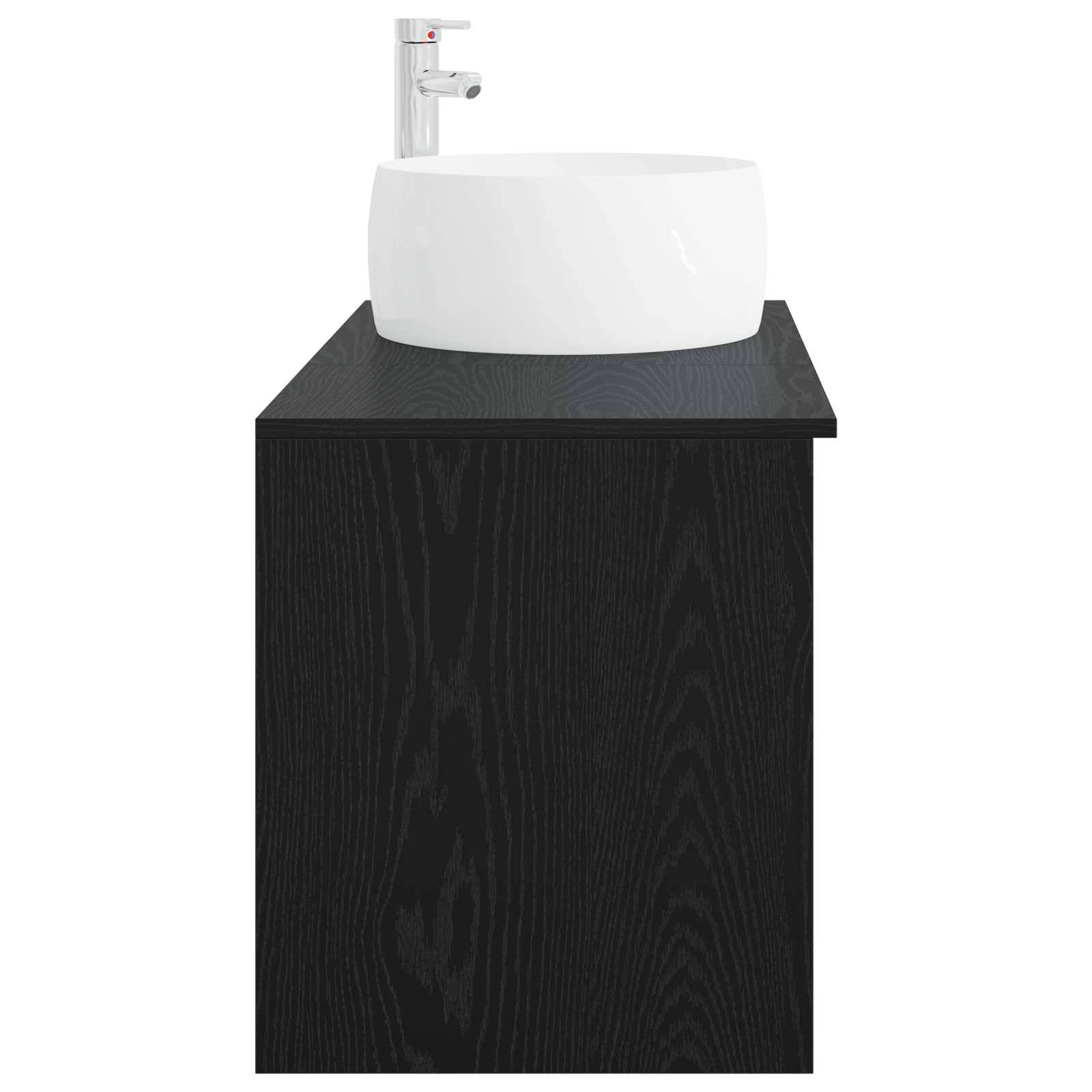 vidaXL Badezimmermöbel-Set 2 pcs Schwarze Eiche Holzwerkstoff