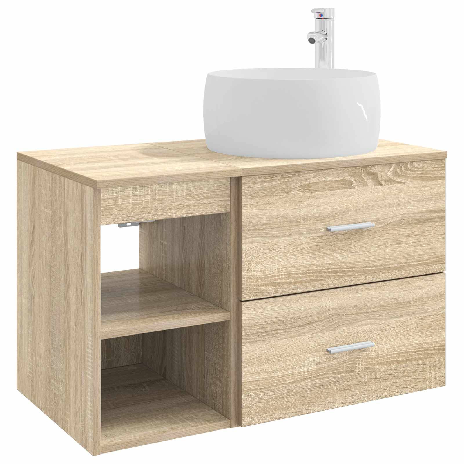 vidaXL Badezimmermöbel-Set 2 pcs Sonoma-Eiche Holzwerkstoff