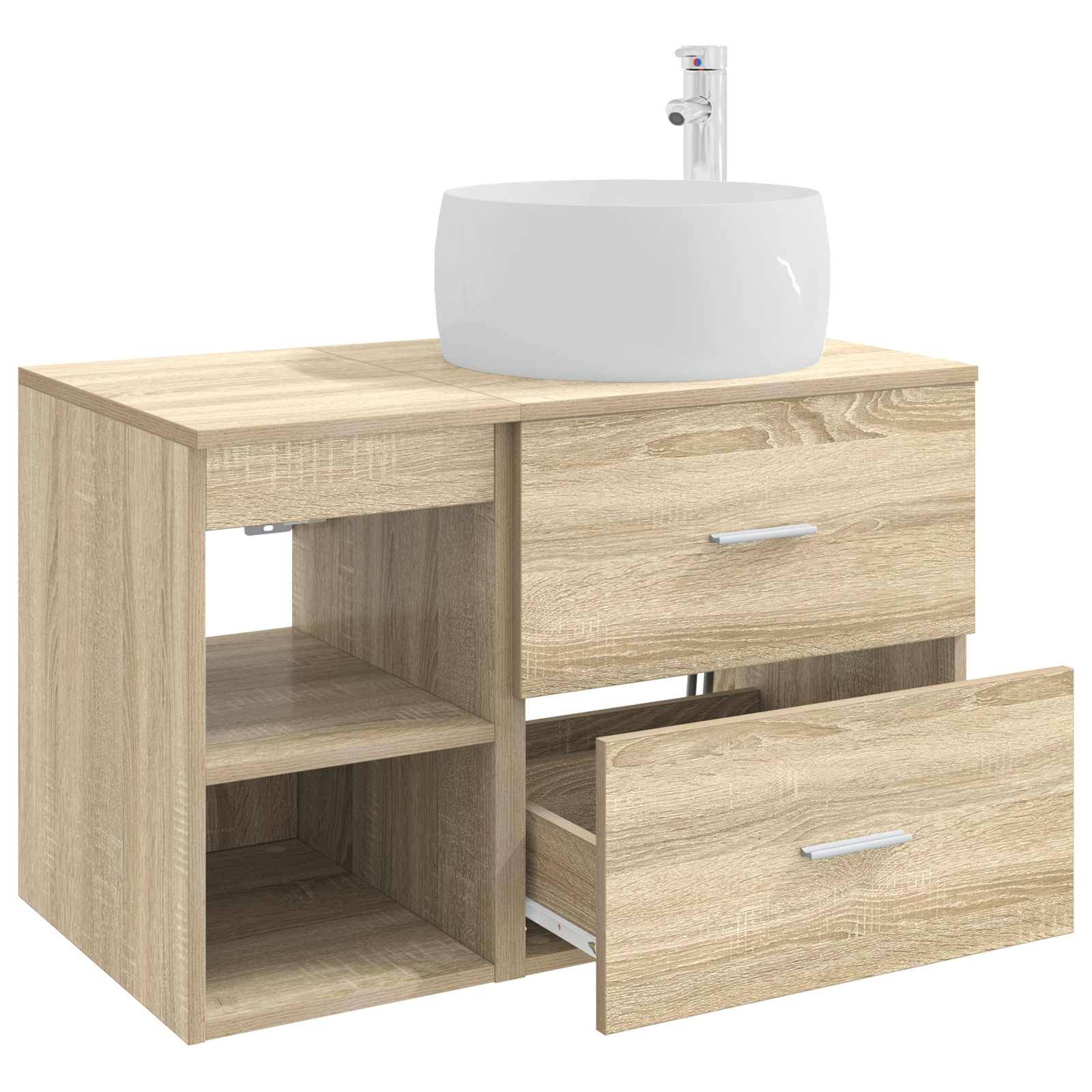 vidaXL Badezimmermöbel-Set 2 pcs Sonoma-Eiche Holzwerkstoff
