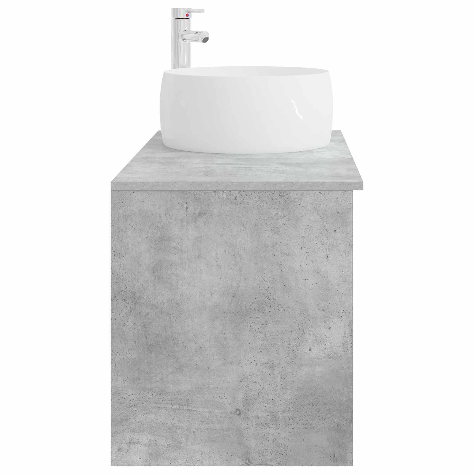vidaXL Badezimmermöbel-Set 2 pcs Betongrau Holzwerkstoff