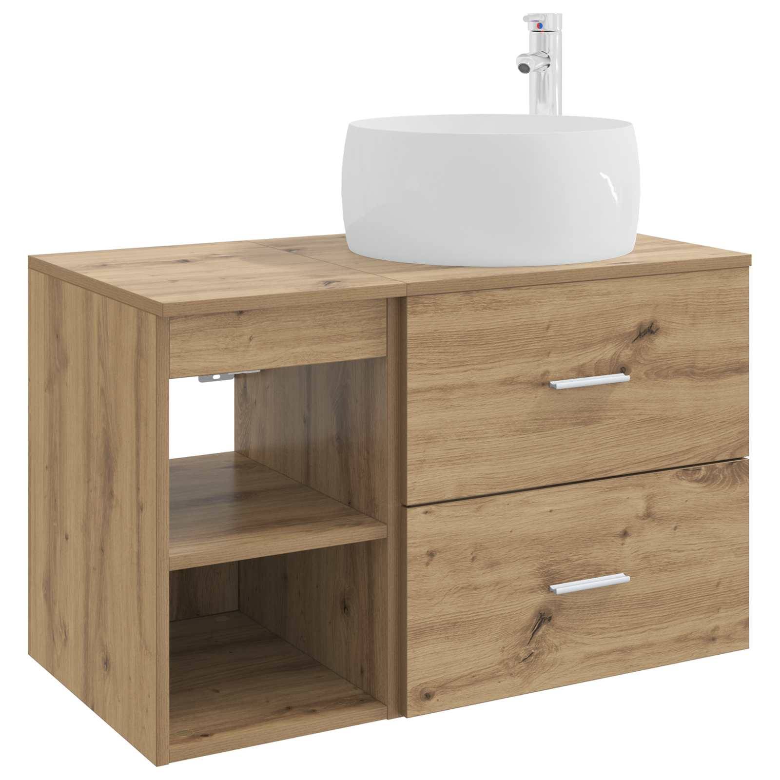 vidaXL Badezimmermöbel-Set 2 pcs Artisan-Eiche Holzwerkstoff
