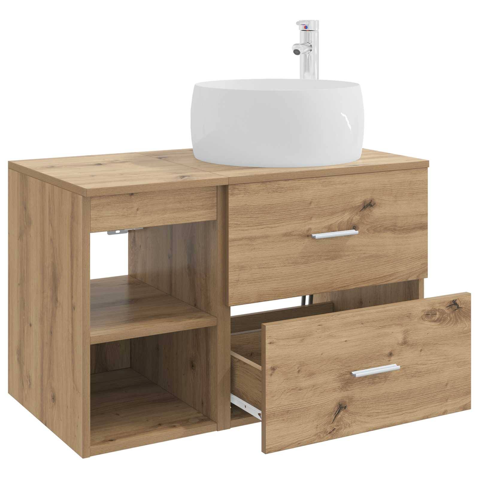 vidaXL Badezimmermöbel-Set 2 pcs Artisan-Eiche Holzwerkstoff