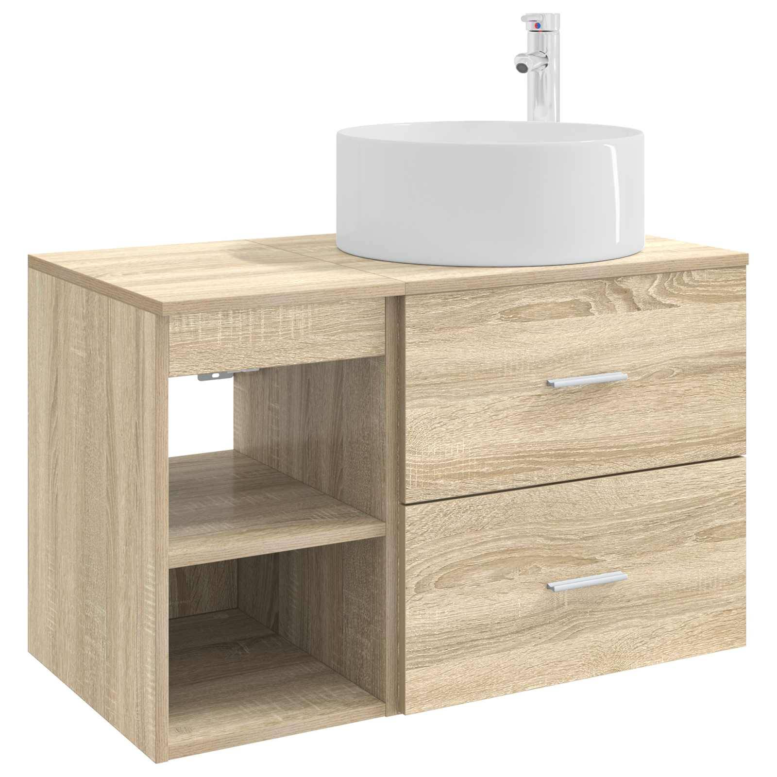 vidaXL Badezimmermöbel-Set 2 pcs Sonoma-Eiche Holzwerkstoff