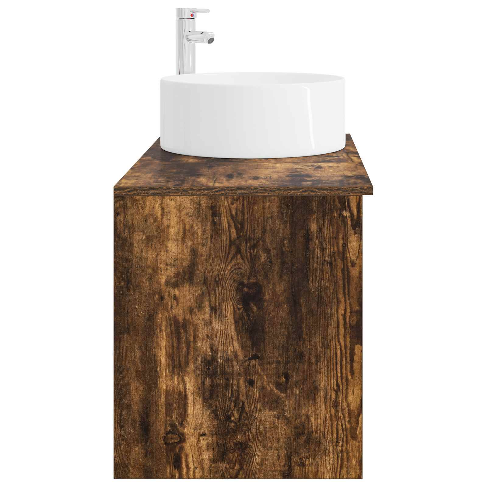 vidaXL Badezimmermöbel-Set 2 pcs Geräucherte Eiche Holzwerkstoff