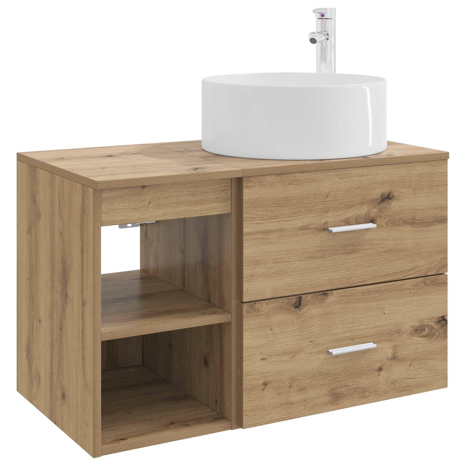 vidaXL Badezimmermöbel-Set 2 pcs Artisan-Eiche Holzwerkstoff