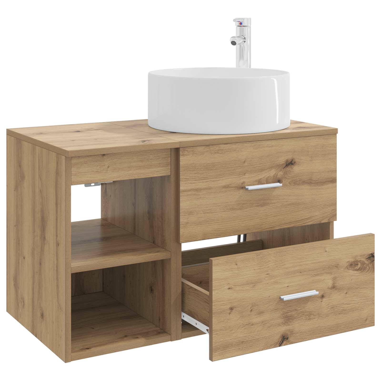 vidaXL Badezimmermöbel-Set 2 pcs Artisan-Eiche Holzwerkstoff