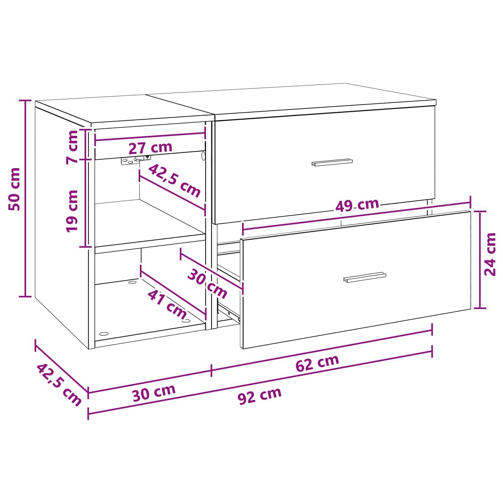 vidaXL Badezimmermöbel-Set 2 pcs Weiß Holzwerkstoff