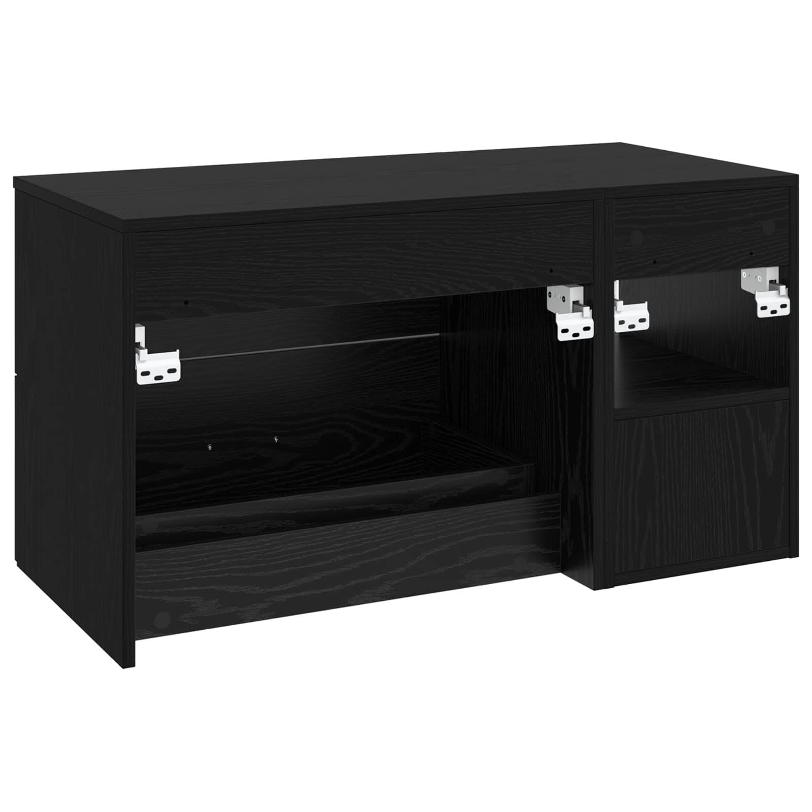 vidaXL Badezimmermöbel-Set 2 pcs Schwarze Eiche Holzwerkstoff