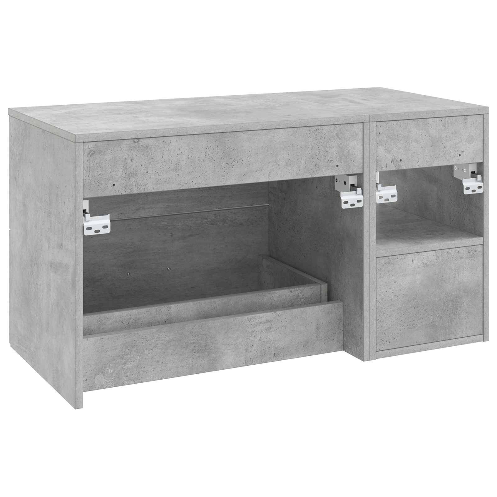 vidaXL Badezimmermöbel-Set 2 pcs Betongrau Holzwerkstoff