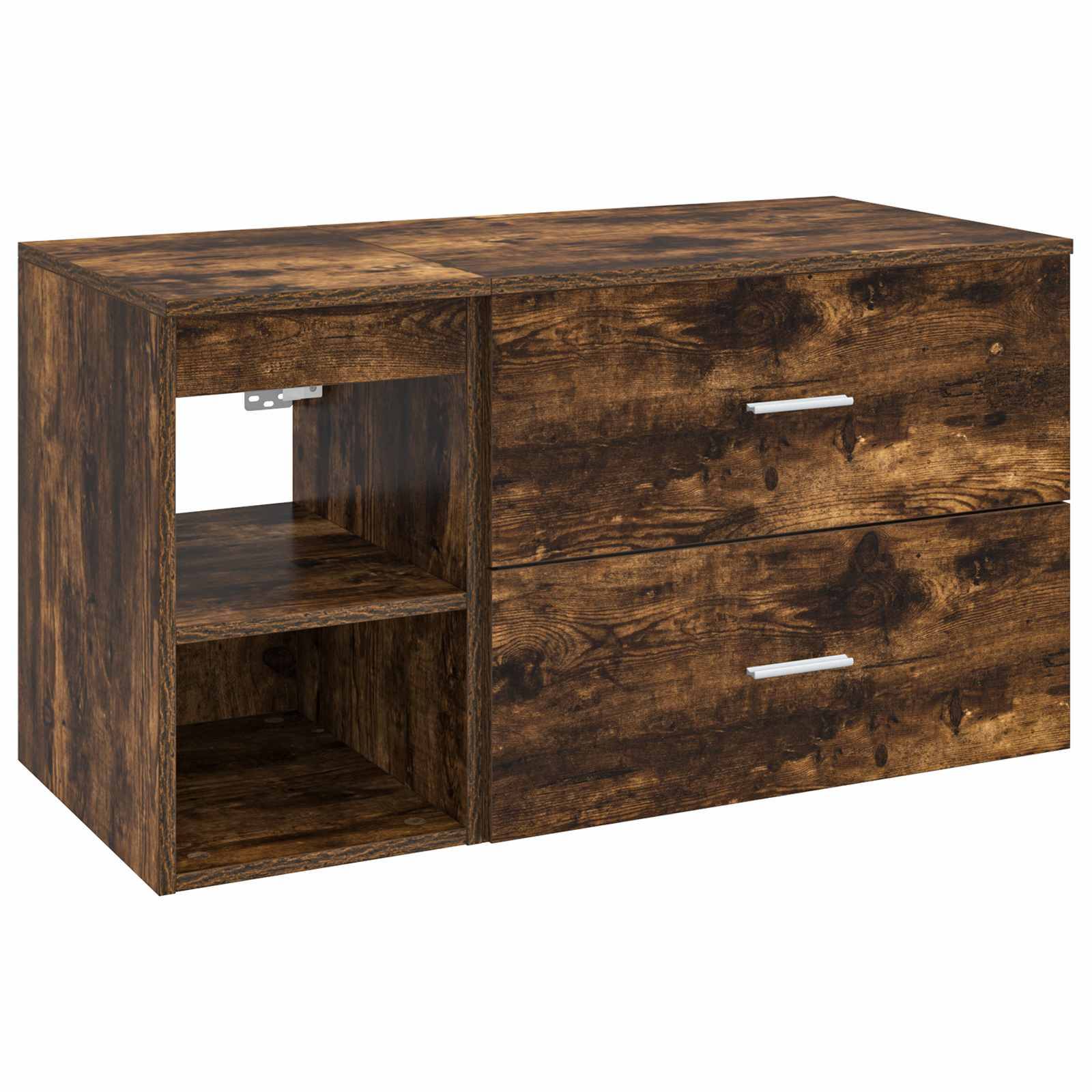 vidaXL Badezimmermöbel-Set 2 pcs Geräucherte Eiche Holzwerkstoff