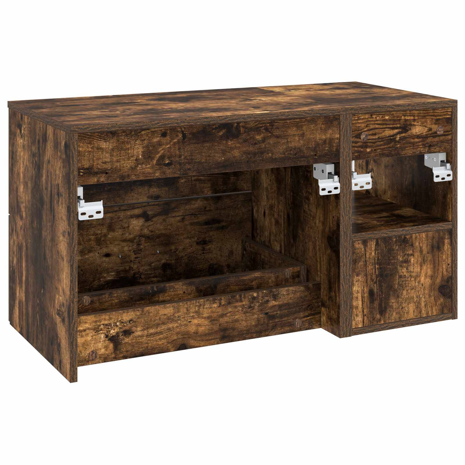 vidaXL Badezimmermöbel-Set 2 pcs Geräucherte Eiche Holzwerkstoff