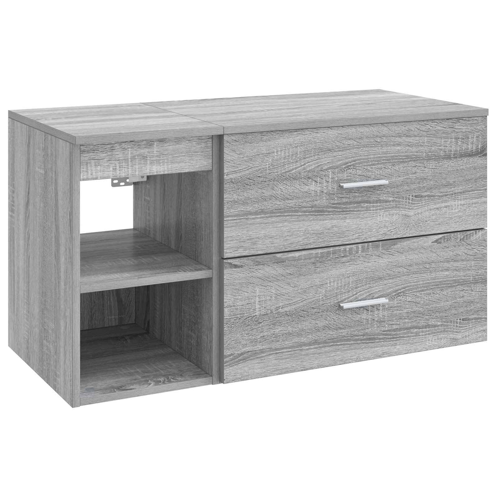 vidaXL Badezimmermöbel-Set 2 pcs Grau Sonoma Holzwerkstoff