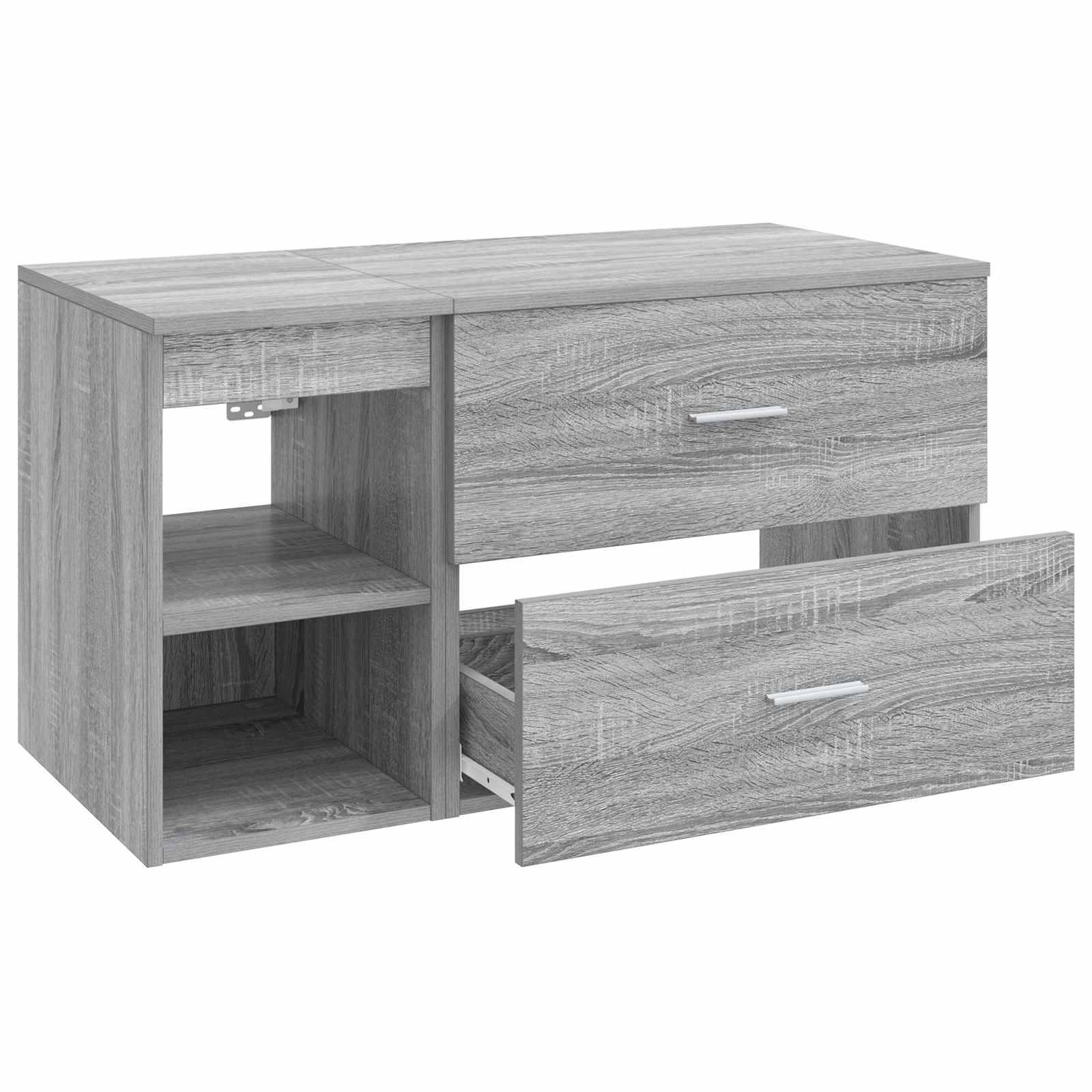 vidaXL Badezimmermöbel-Set 2 pcs Grau Sonoma Holzwerkstoff