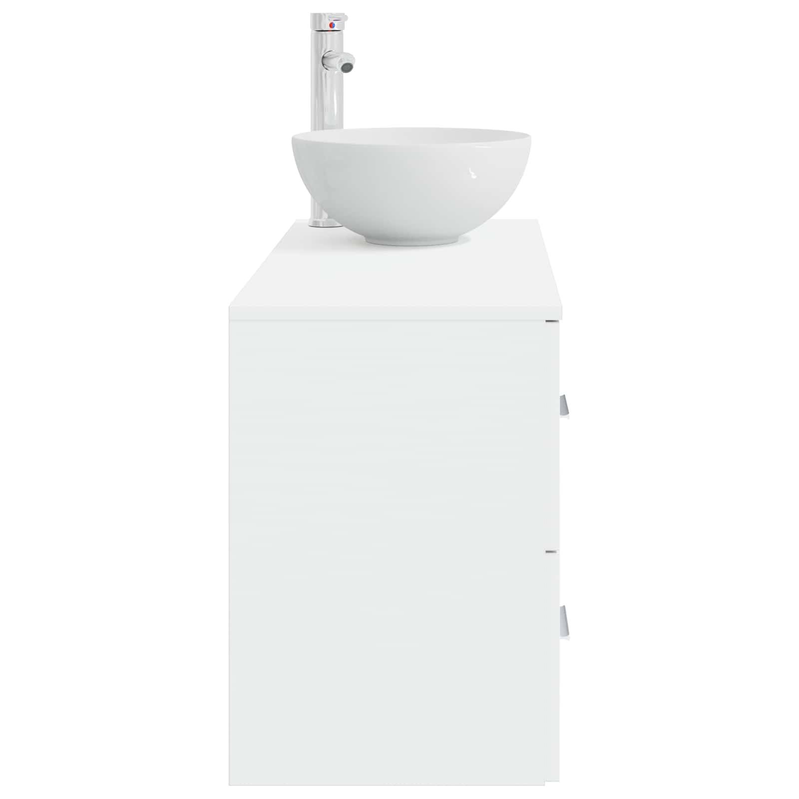 vidaXL Badezimmermöbel-Set 2 pcs Weiß Holzwerkstoff