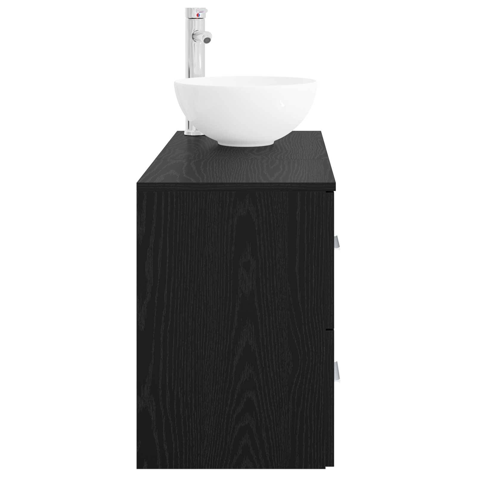 vidaXL Badezimmermöbel-Set 2 pcs Schwarze Eiche Holzwerkstoff