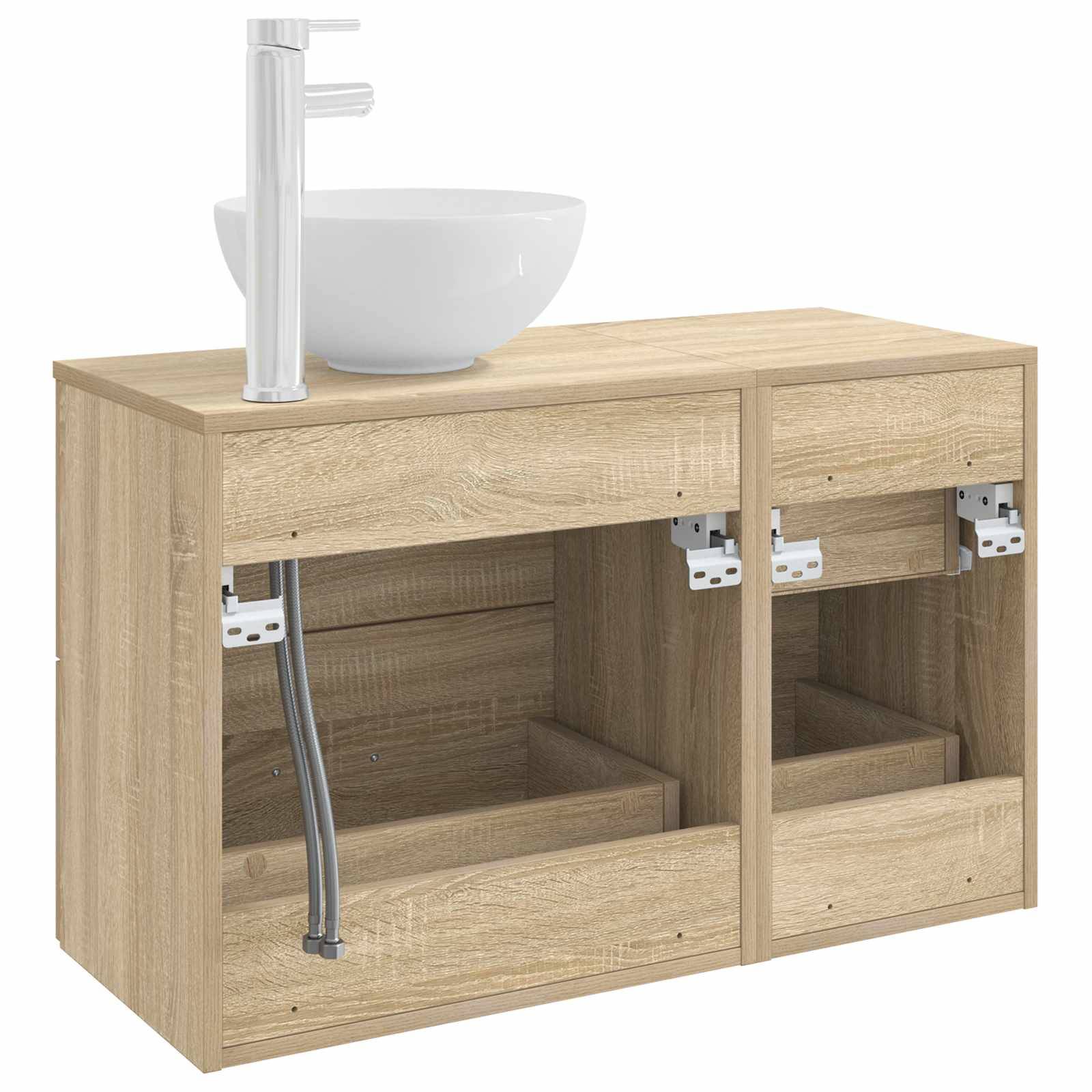vidaXL Badezimmermöbel-Set 2 pcs Sonoma-Eiche Holzwerkstoff