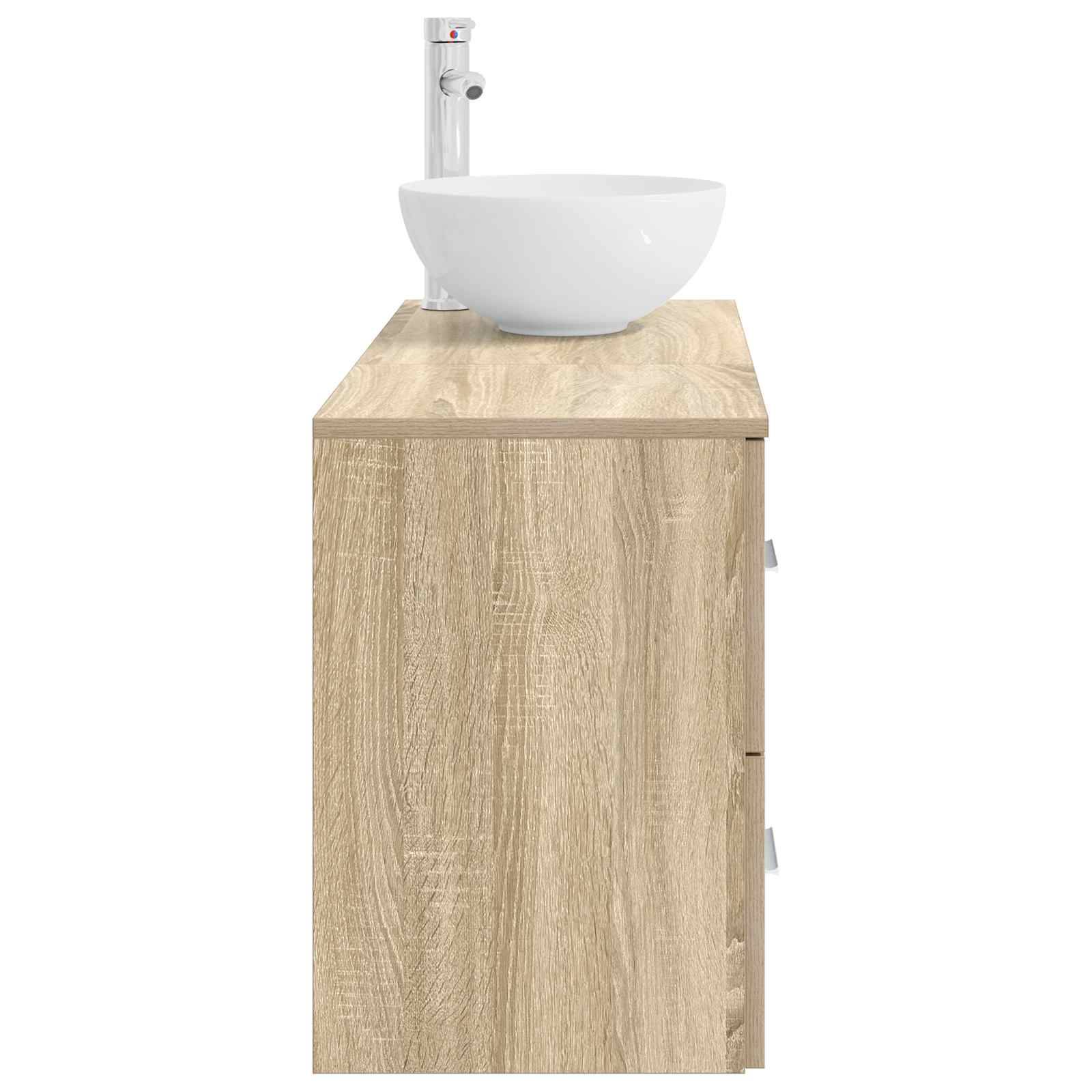 vidaXL Badezimmermöbel-Set 2 pcs Sonoma-Eiche Holzwerkstoff