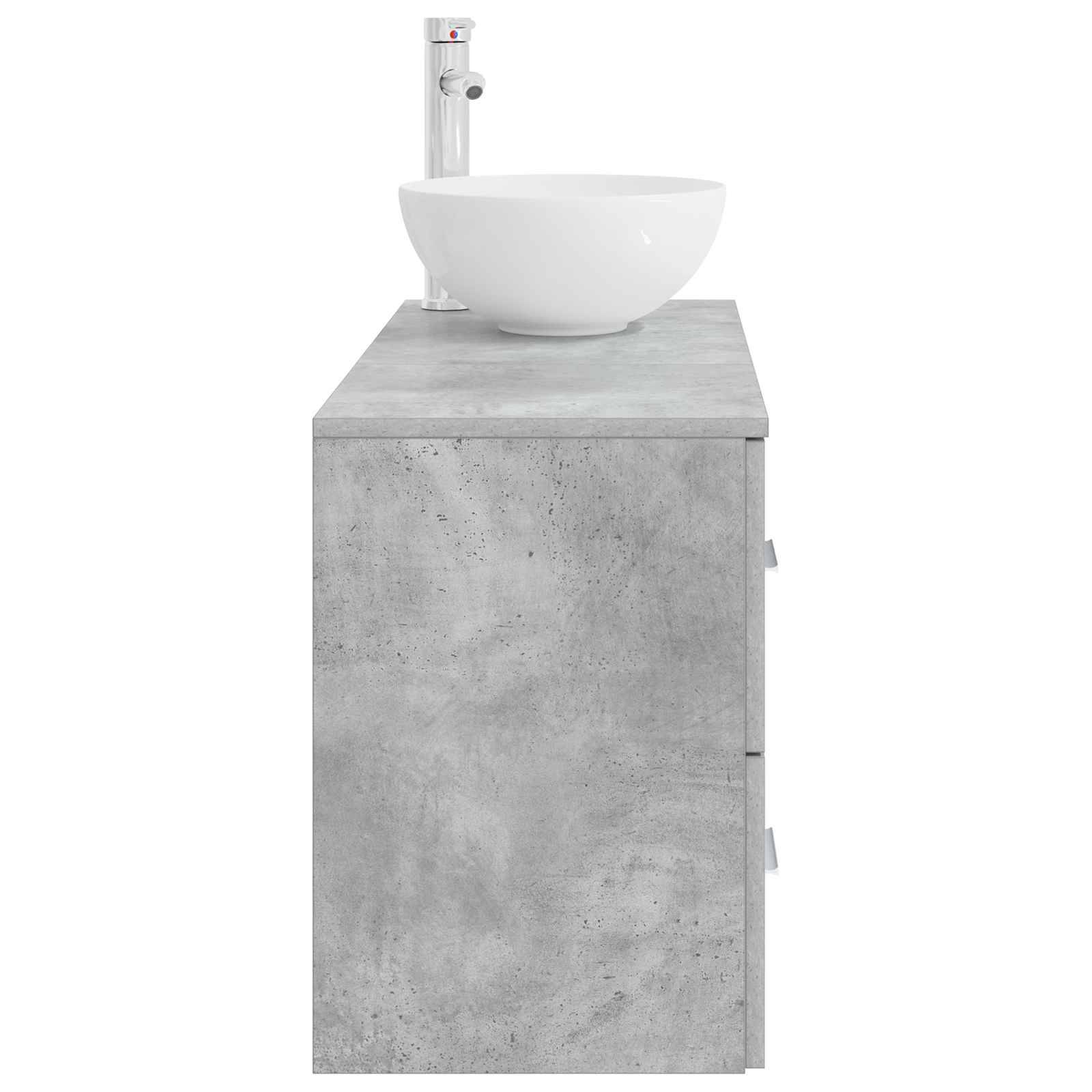 vidaXL Badezimmermöbel-Set 2 pcs Betongrau Holzwerkstoff