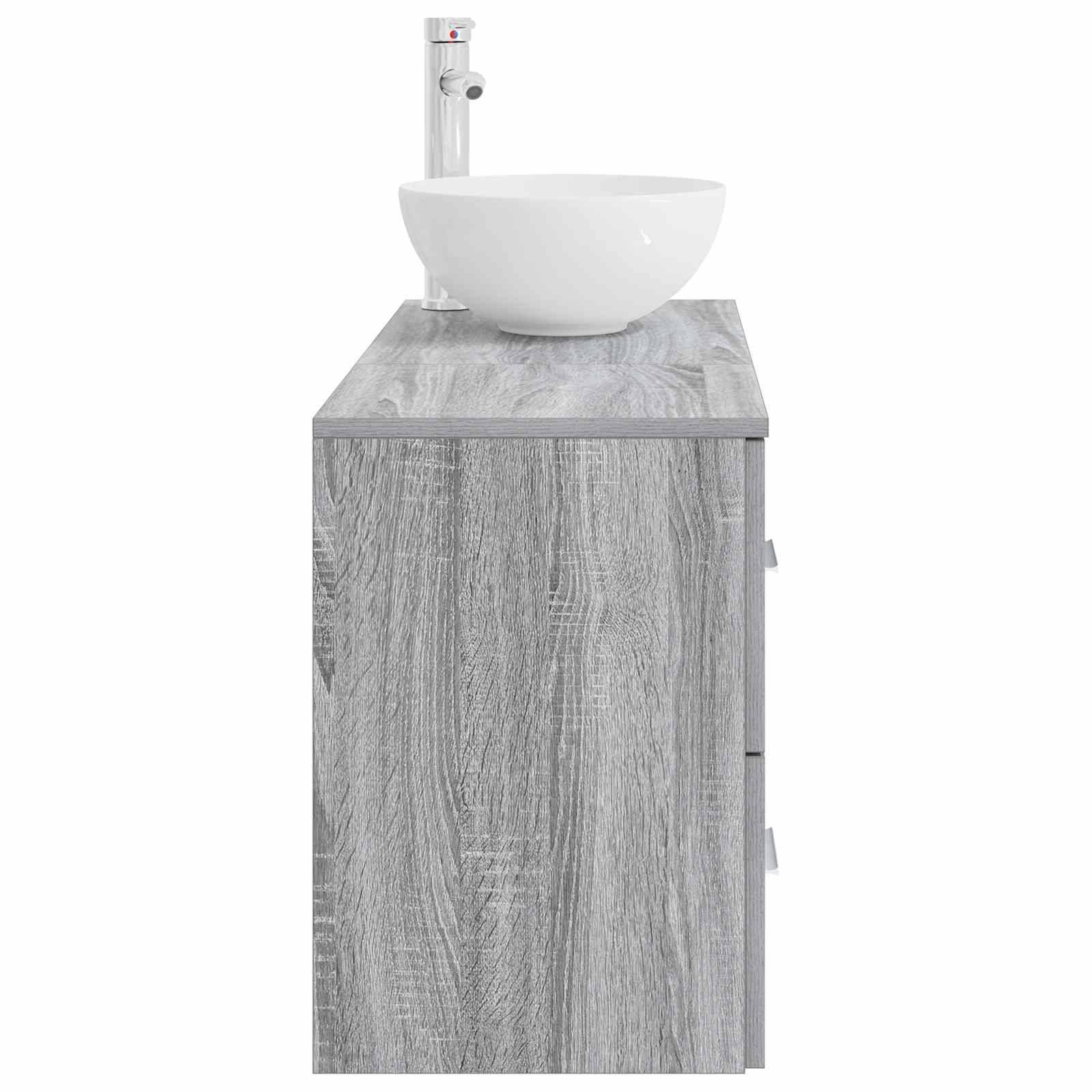 vidaXL Badezimmermöbel-Set 2 pcs Grau Sonoma Holzwerkstoff