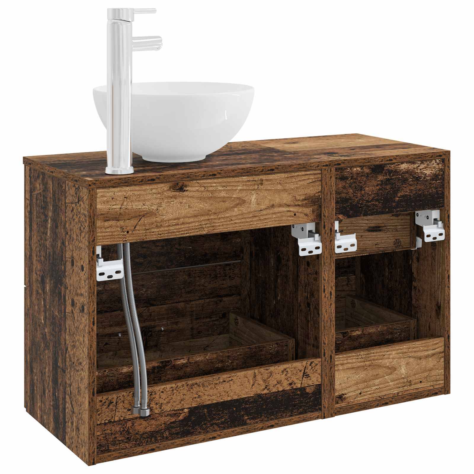 vidaXL Badezimmermöbel-Set 2 pcs Altholz Holzwerkstoff