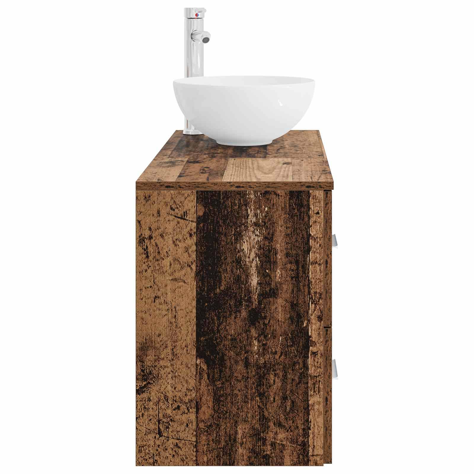 vidaXL Badezimmermöbel-Set 2 pcs Altholz Holzwerkstoff