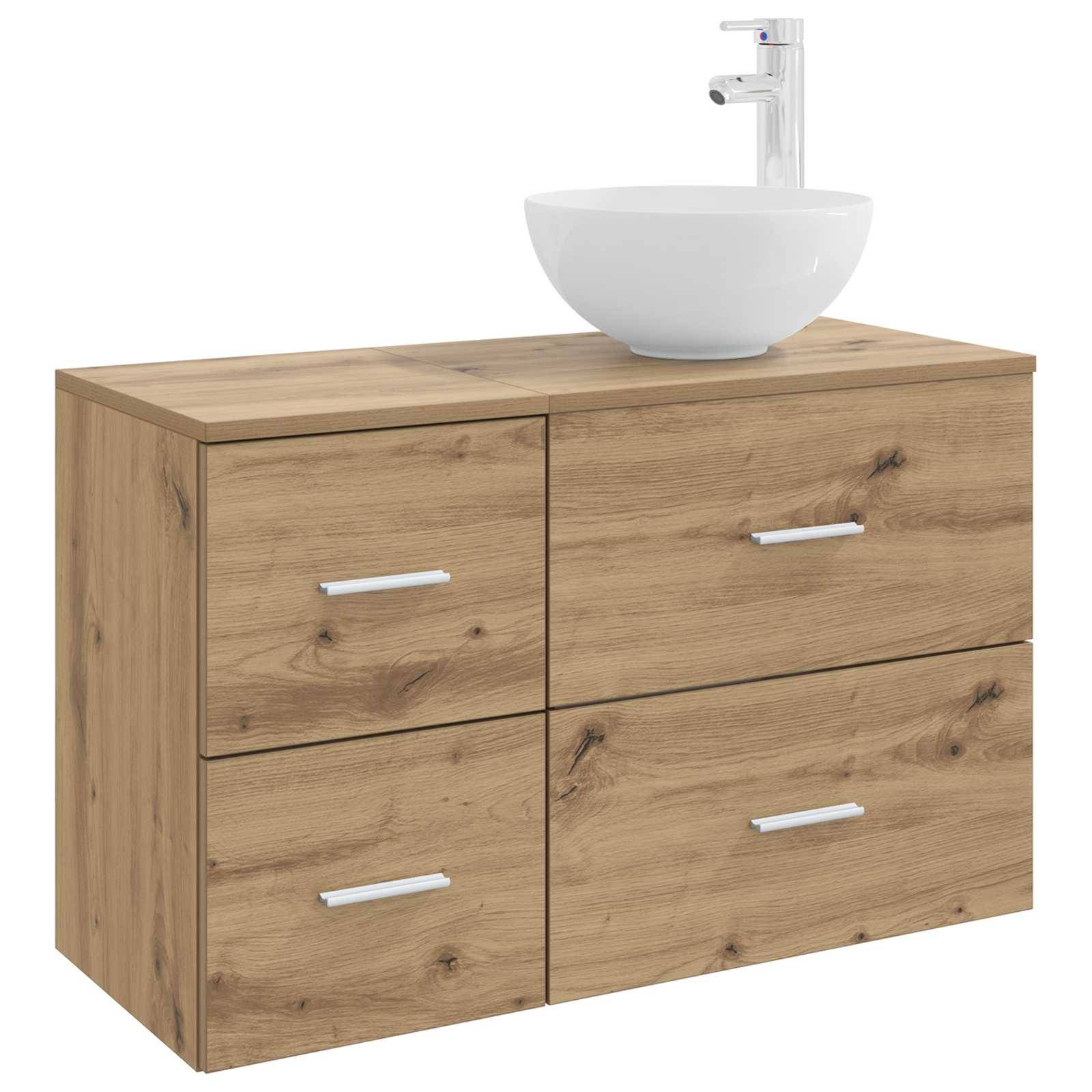 vidaXL Badezimmermöbel-Set 2 pcs Artisan-Eiche Holzwerkstoff