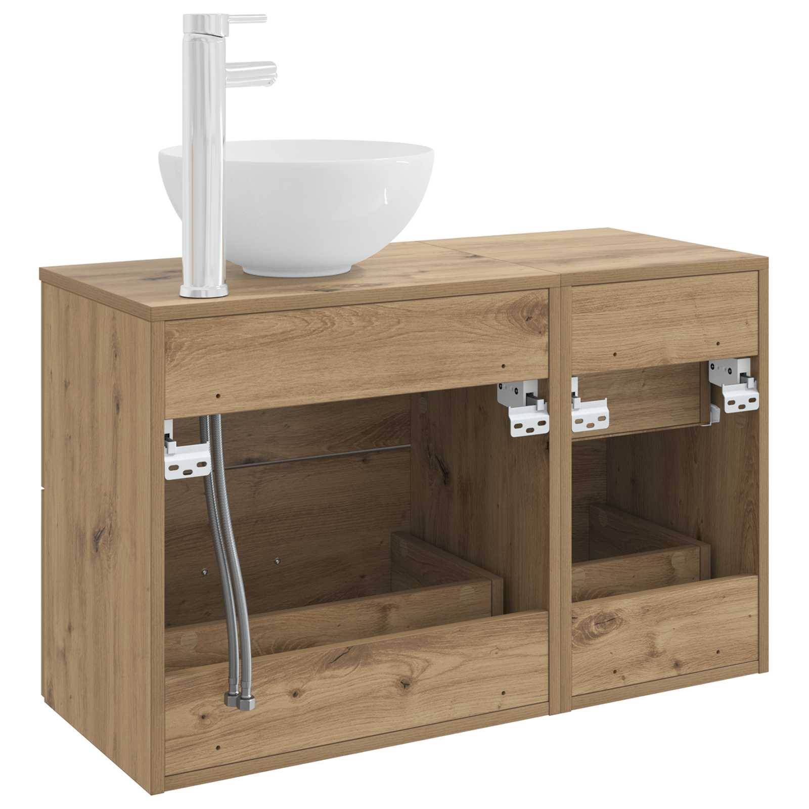 vidaXL Badezimmermöbel-Set 2 pcs Artisan-Eiche Holzwerkstoff