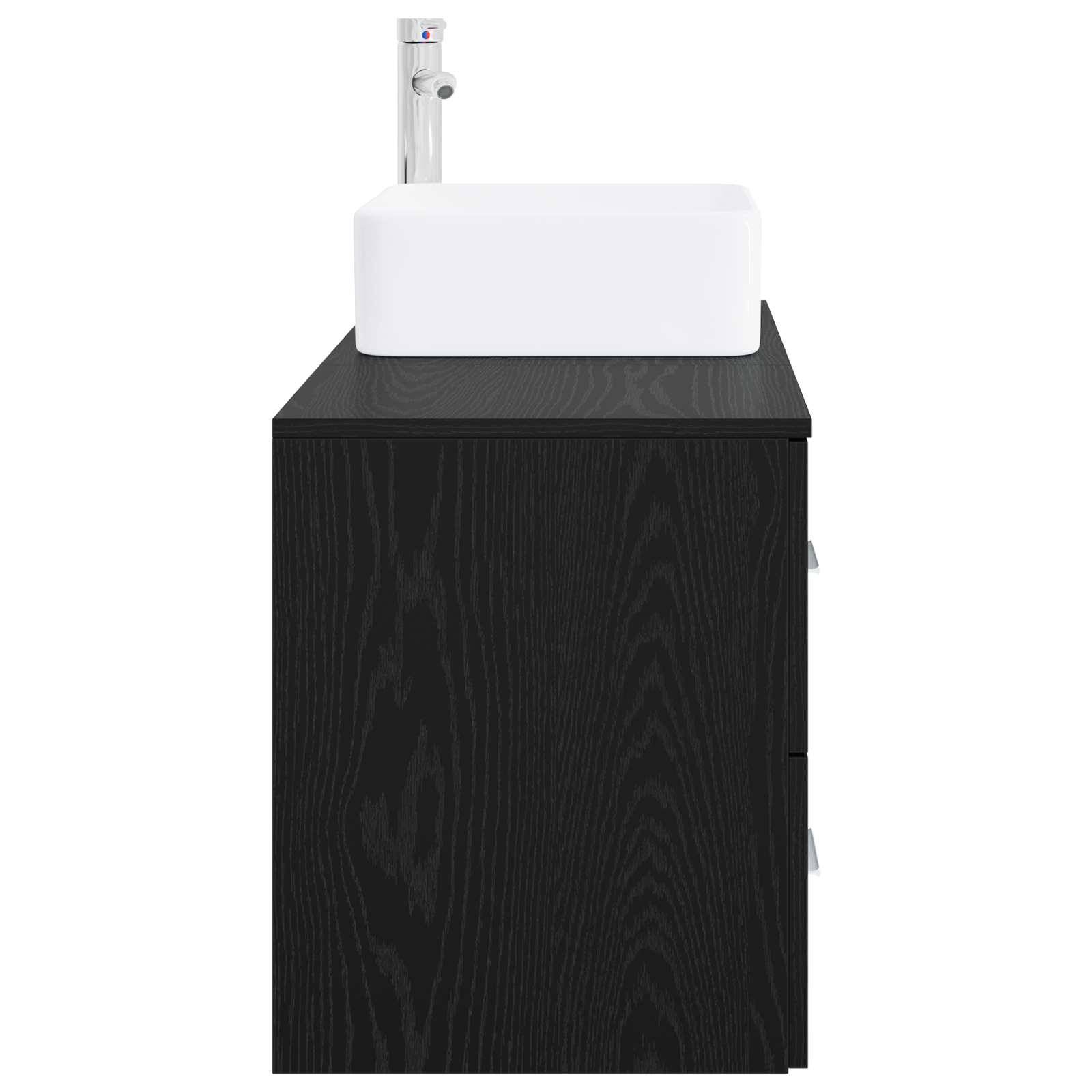 vidaXL Badezimmermöbel-Set 2 pcs Schwarze Eiche Holzwerkstoff