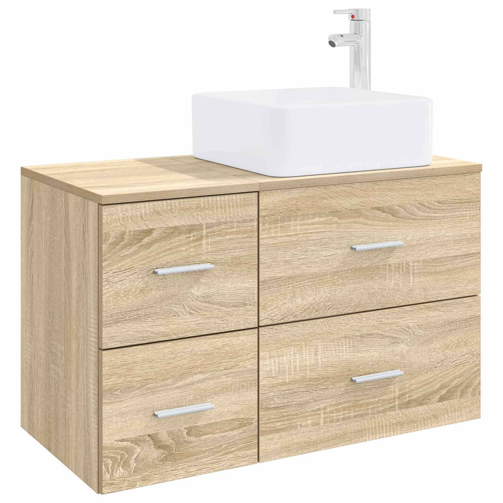 vidaXL Badezimmermöbel-Set 2 pcs Sonoma-Eiche Holzwerkstoff