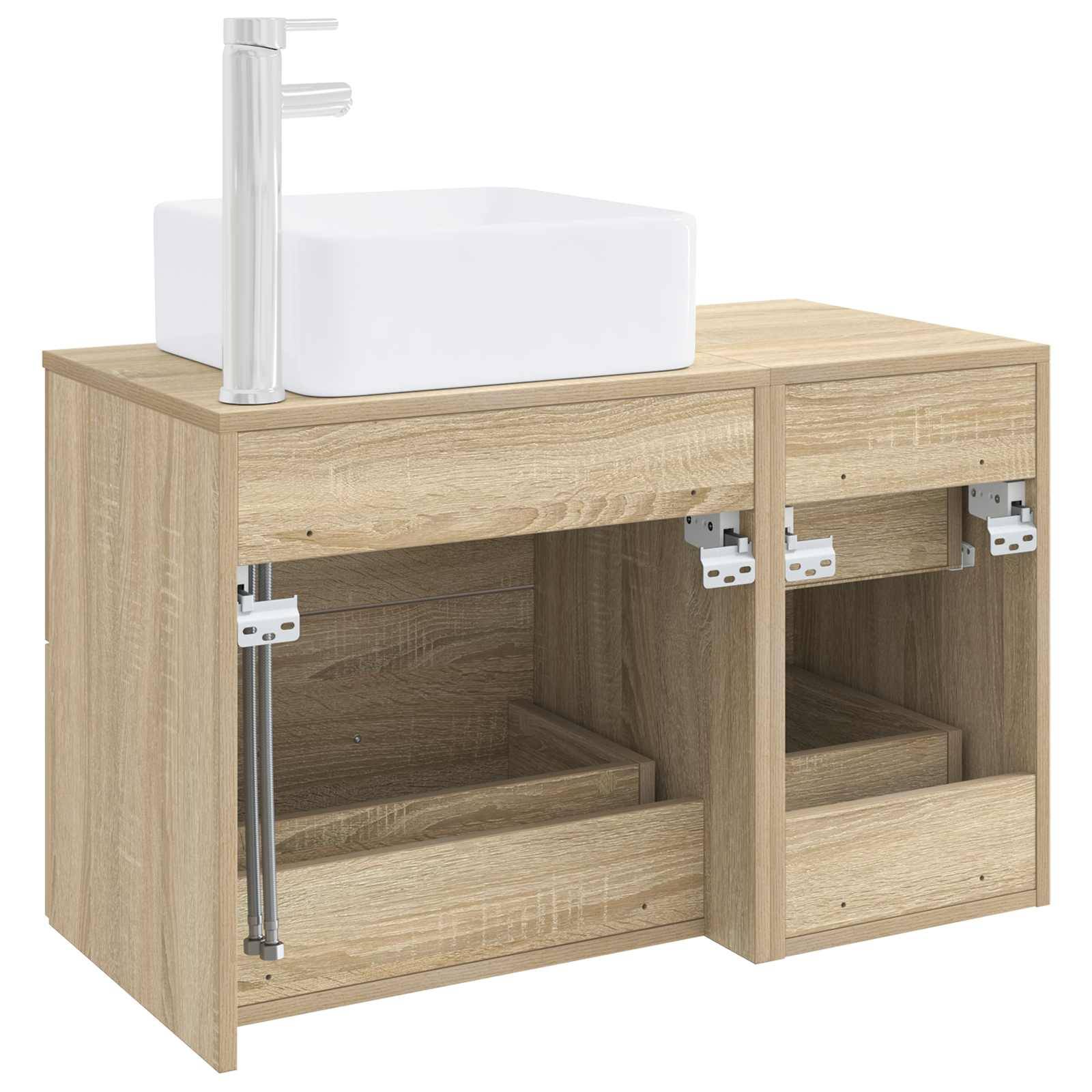 vidaXL Badezimmermöbel-Set 2 pcs Sonoma-Eiche Holzwerkstoff