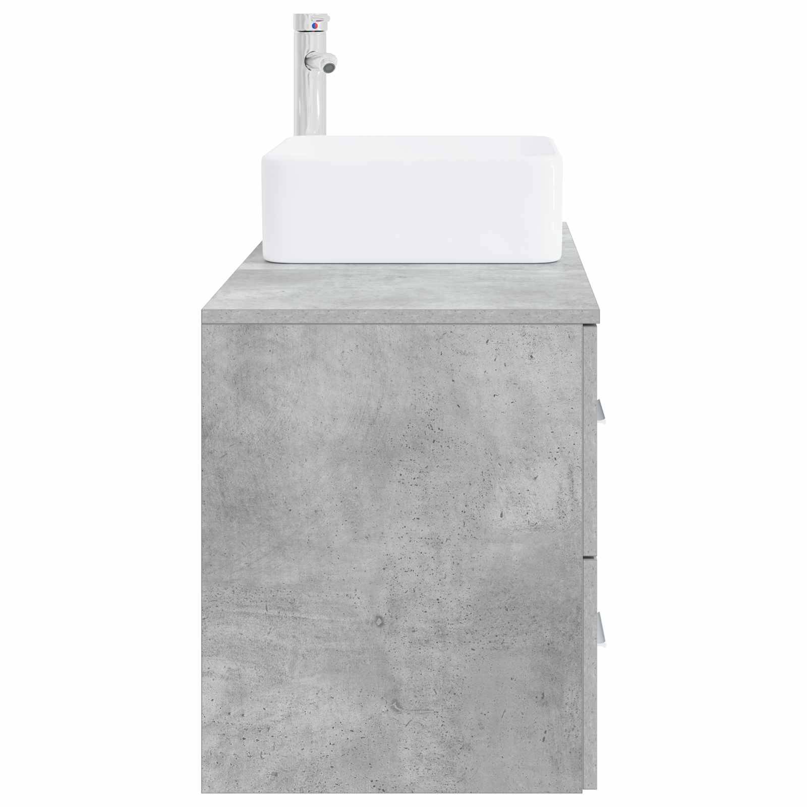vidaXL Badezimmermöbel-Set 2 pcs Betongrau Holzwerkstoff