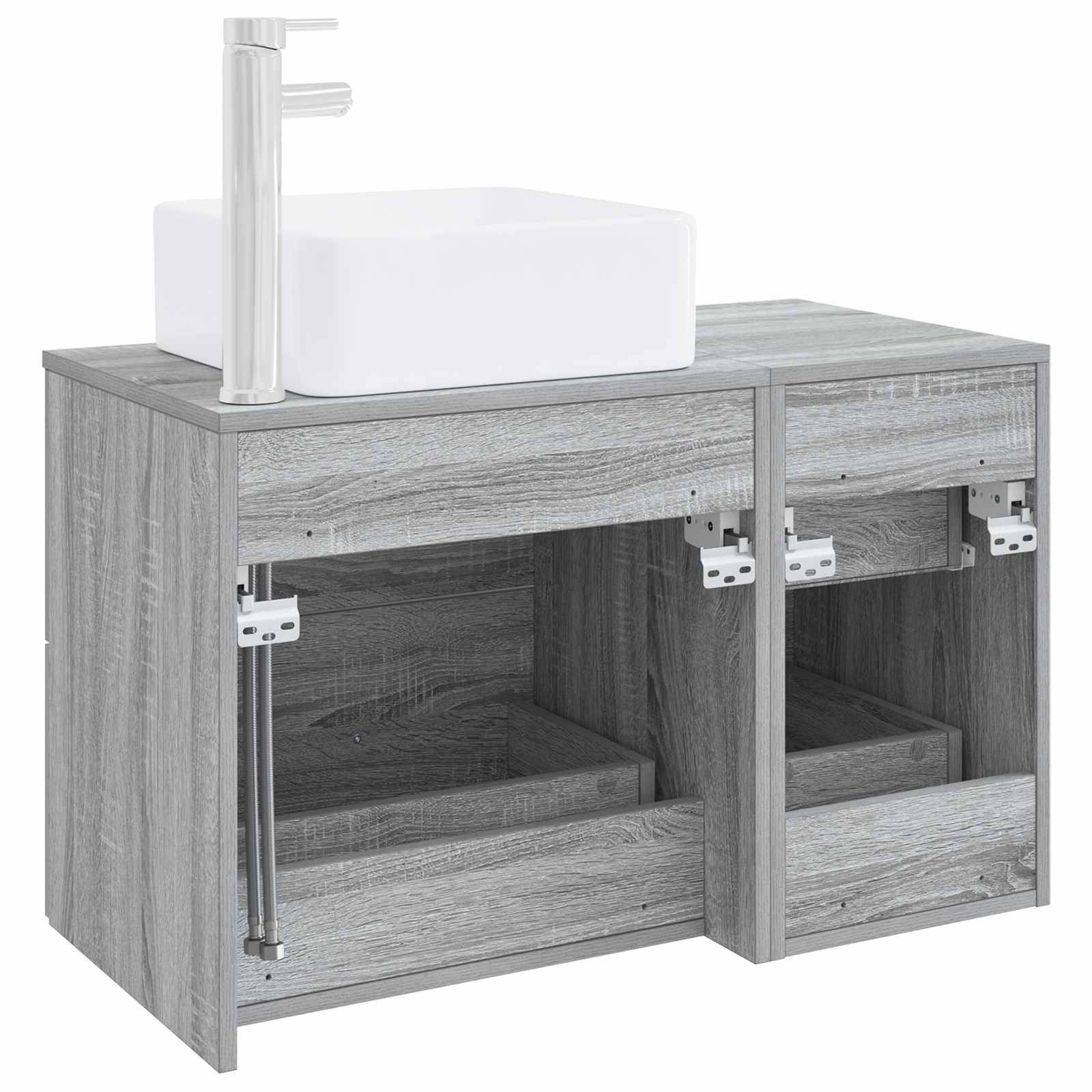 vidaXL Badezimmermöbel-Set 2 pcs Grau Sonoma Holzwerkstoff