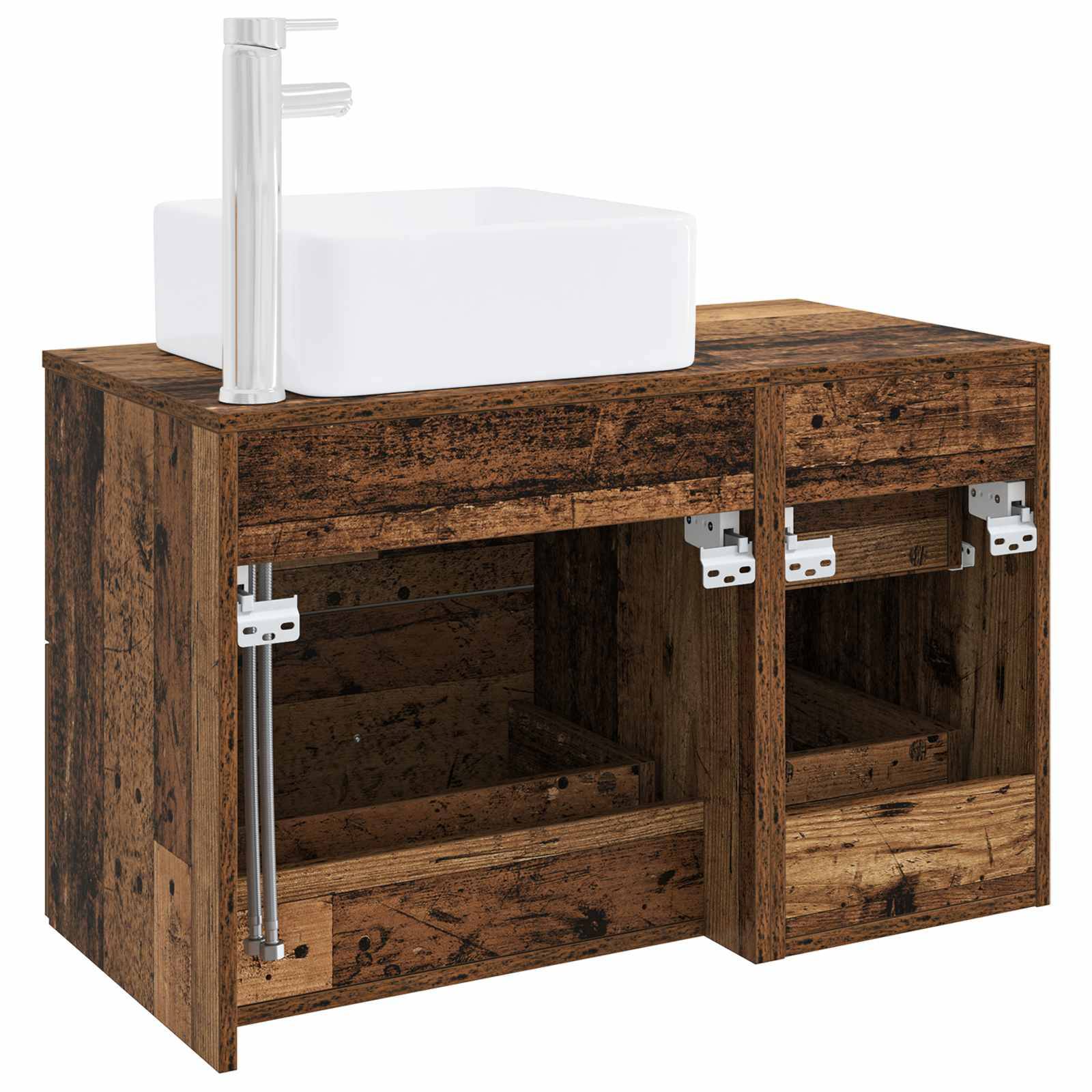 vidaXL Badezimmermöbel-Set 2 pcs Altholz Holzwerkstoff