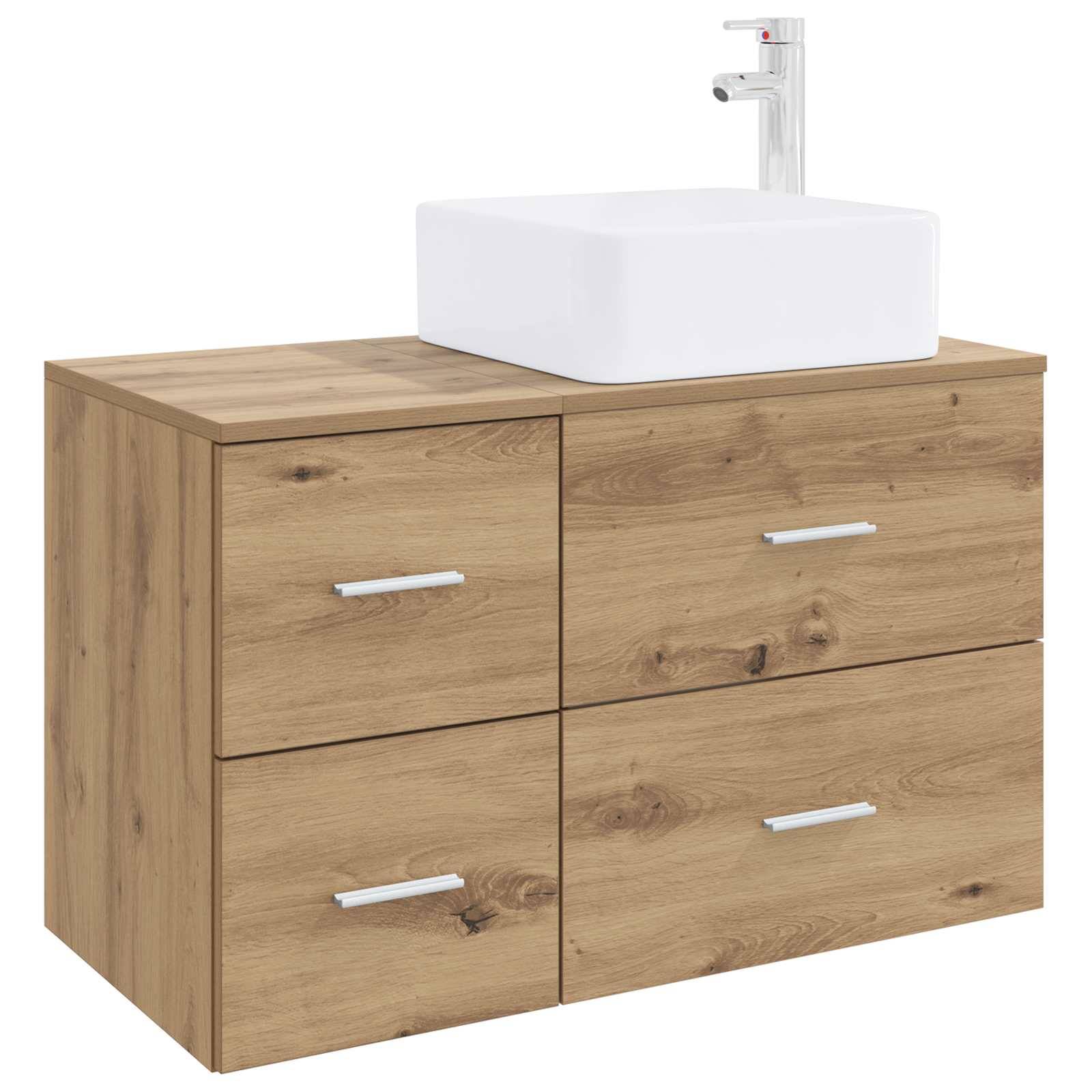 vidaXL Badezimmermöbel-Set 2 pcs Artisan-Eiche Holzwerkstoff