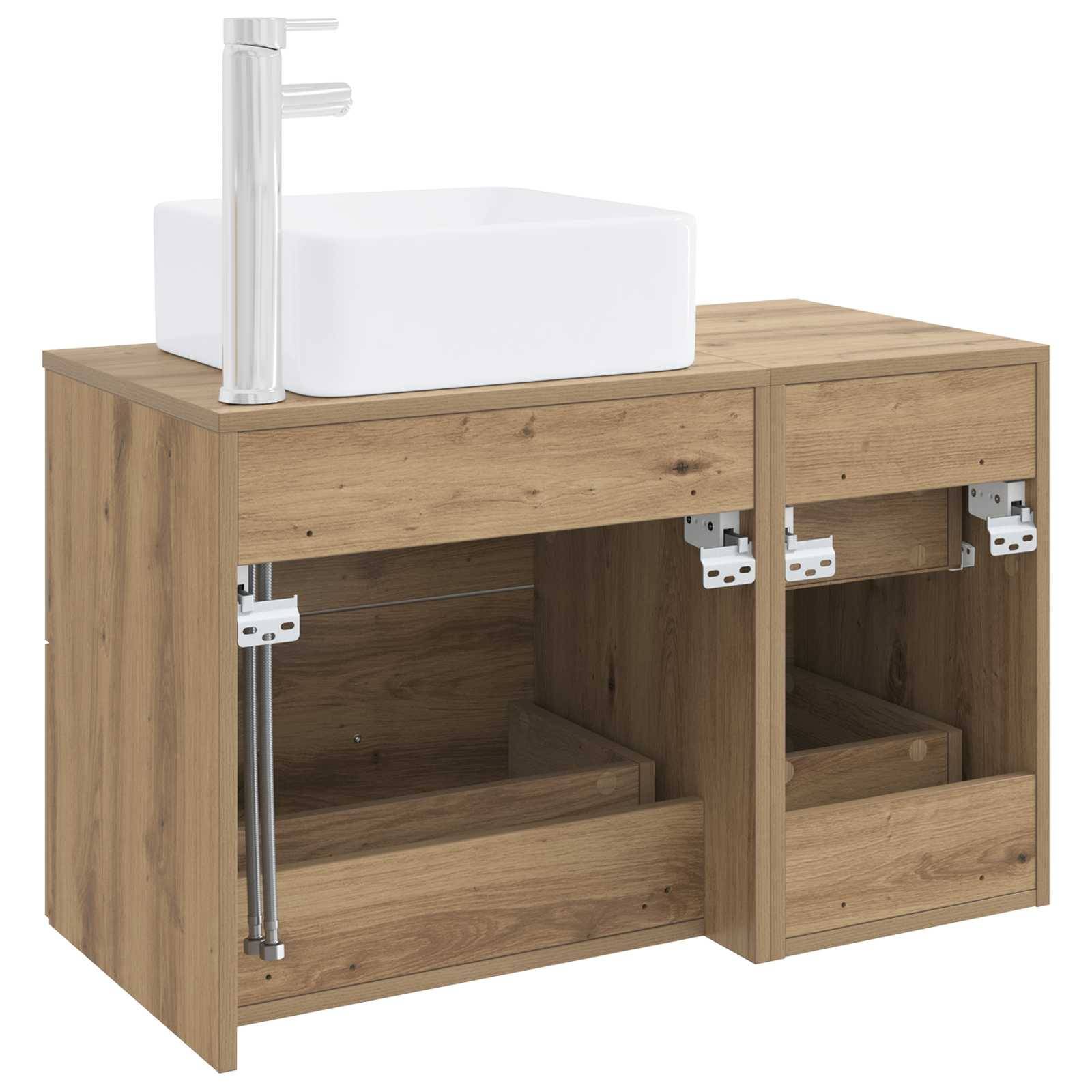 vidaXL Badezimmermöbel-Set 2 pcs Artisan-Eiche Holzwerkstoff