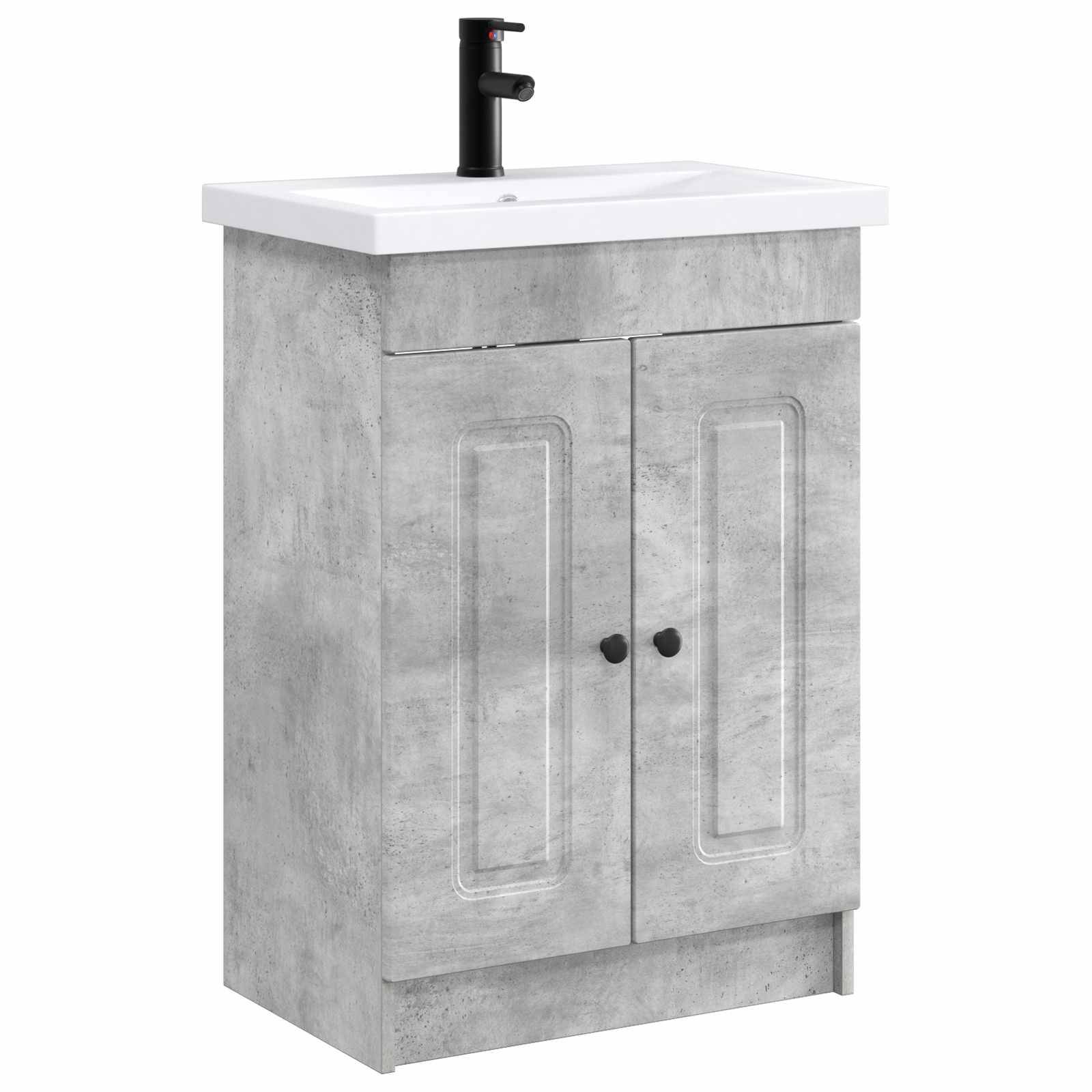 vidaXL Badezimmermöbel-Set Betongrau 78,5 x 37,5 x 81 cm Holzwerkstoff
